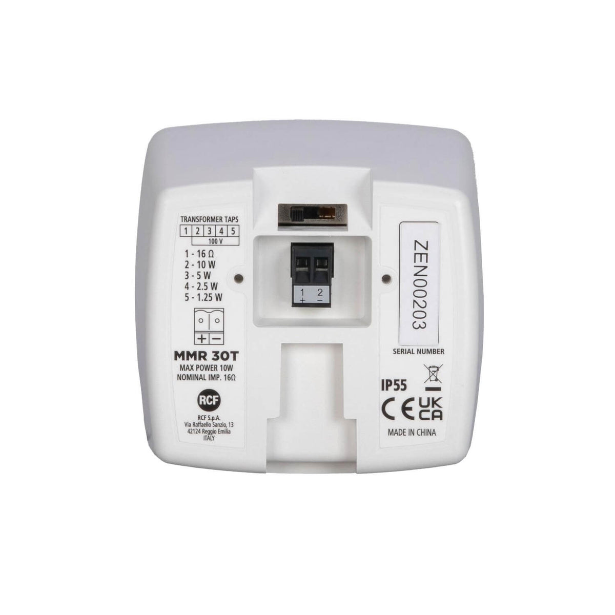 RCF MMR-30T-W - Micro Monitor Speaker with Wall-Mount Bracket, rear