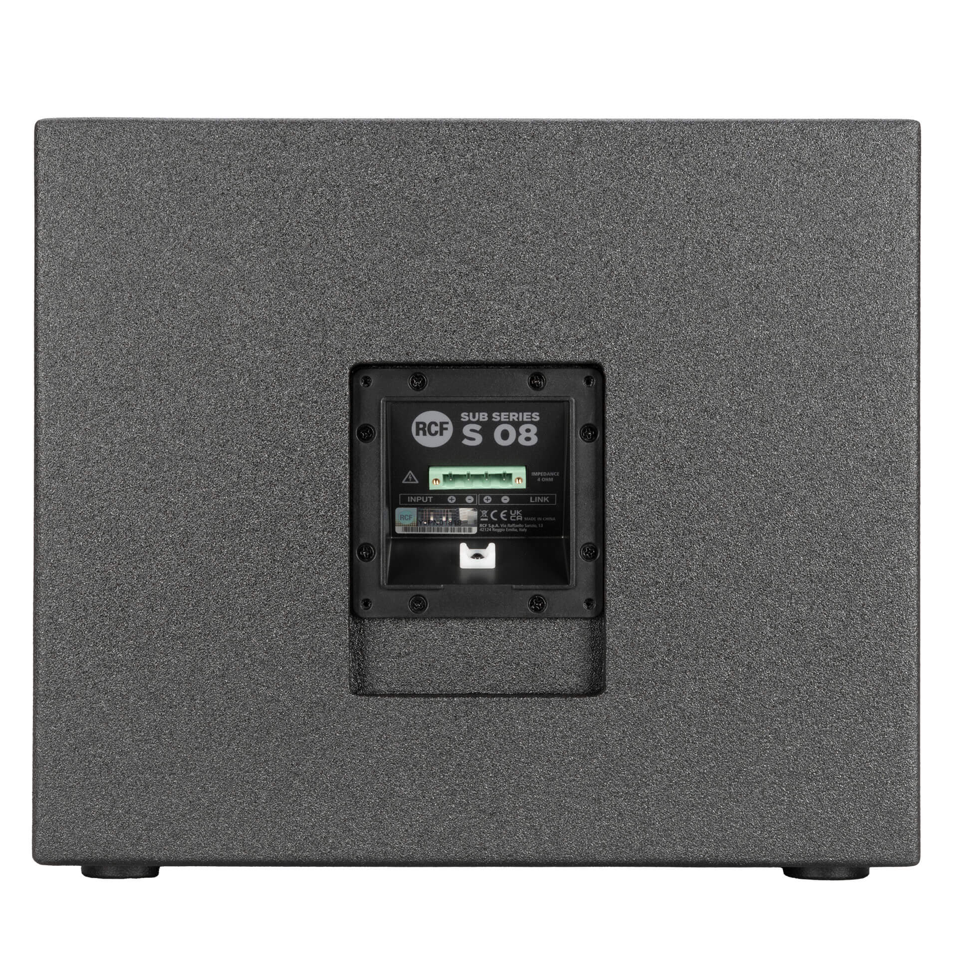 RCF S-08-P - 8" Passive Bass Reflex Subwoofer, rear