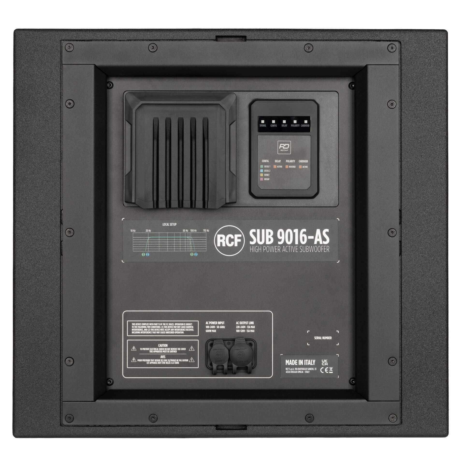 RCF SUB 9016-AS - Active 4000W 16" Subwoofer, back