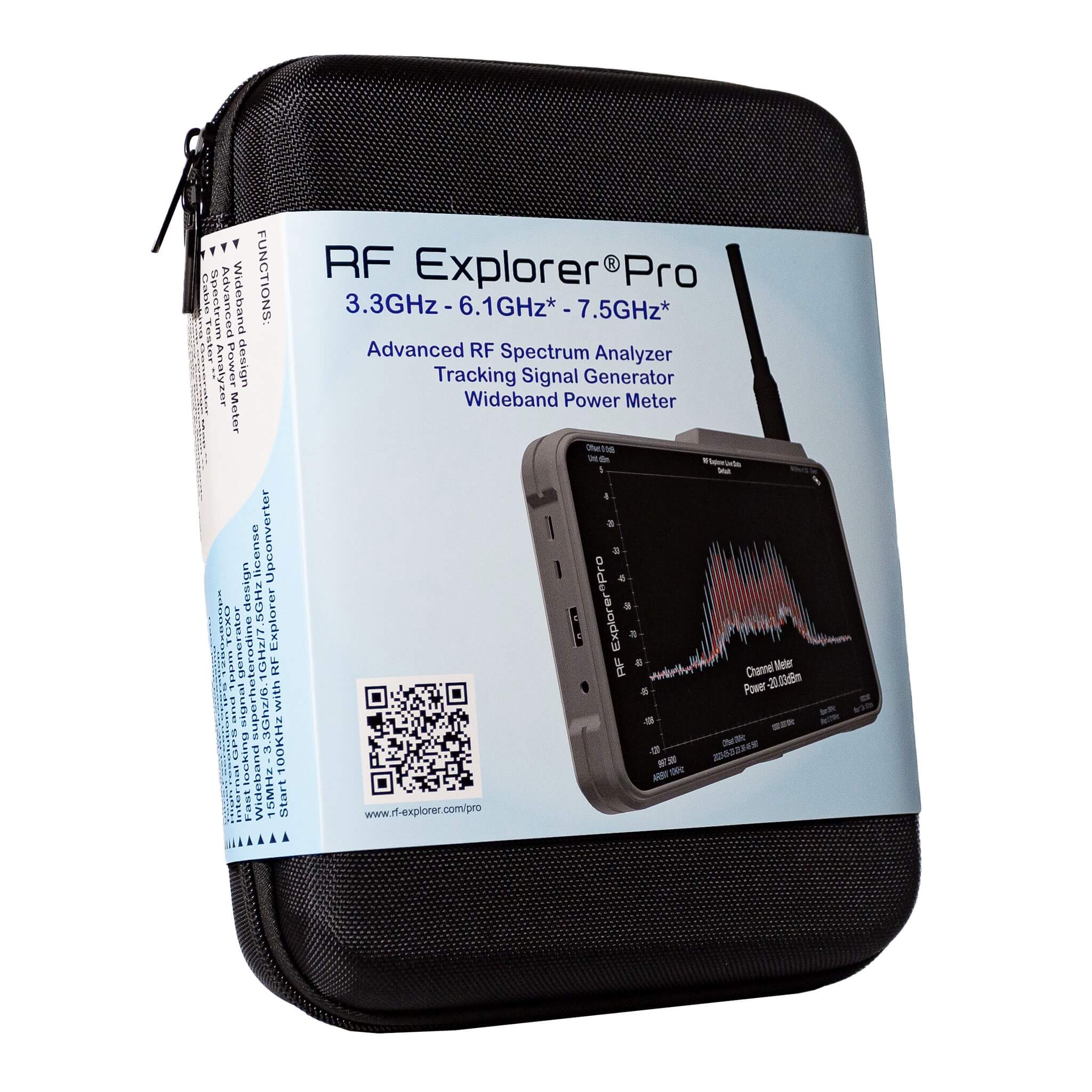 RF Venue RF Explorer Pro - Advanced Touchscreen RF Spectrum Analyzer, case