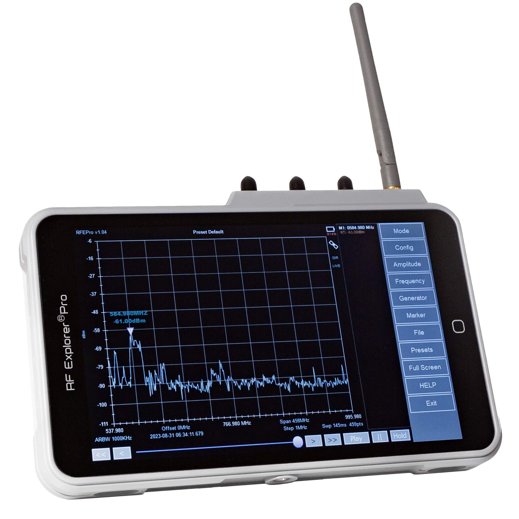 RF Venue RF Explorer Pro - Advanced Touchscreen RF Spectrum Analyzer, front