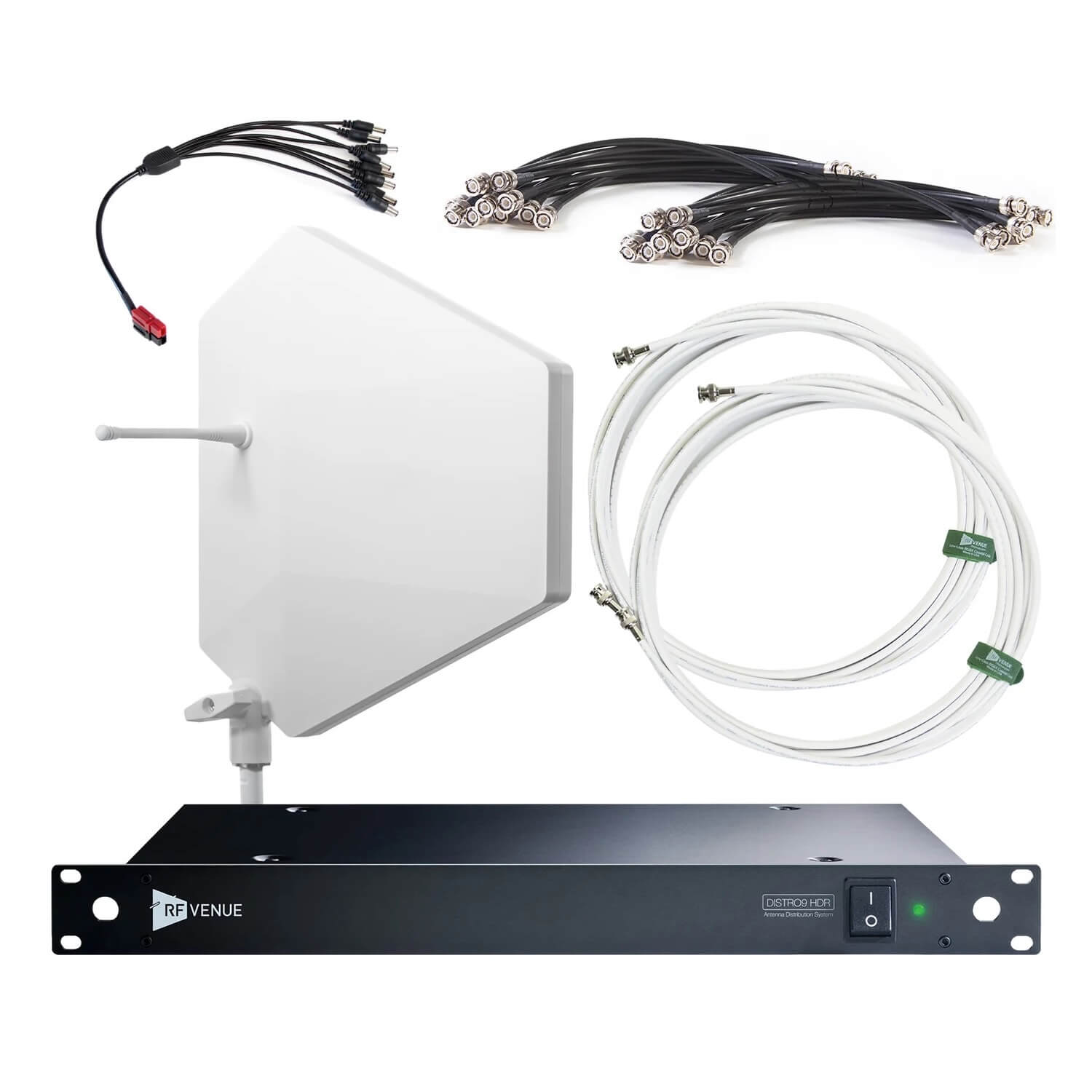 RF Venue DFIN-IPXWD9 - 9-Channel Wireless Mic Pack, White