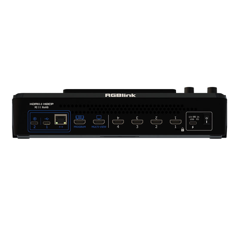 RGBlink mini-mx - 4K Streaming Video Mixer with PTZ Camera Control, rear