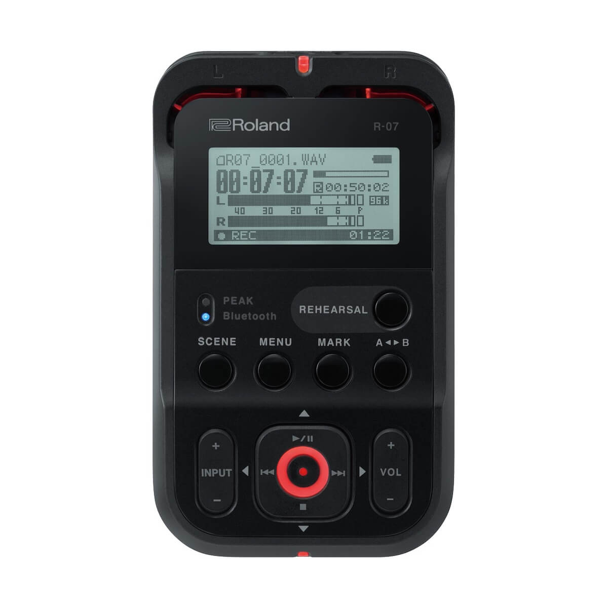 Roland R-07 - Portable High-Resolution Audio Recorder, front