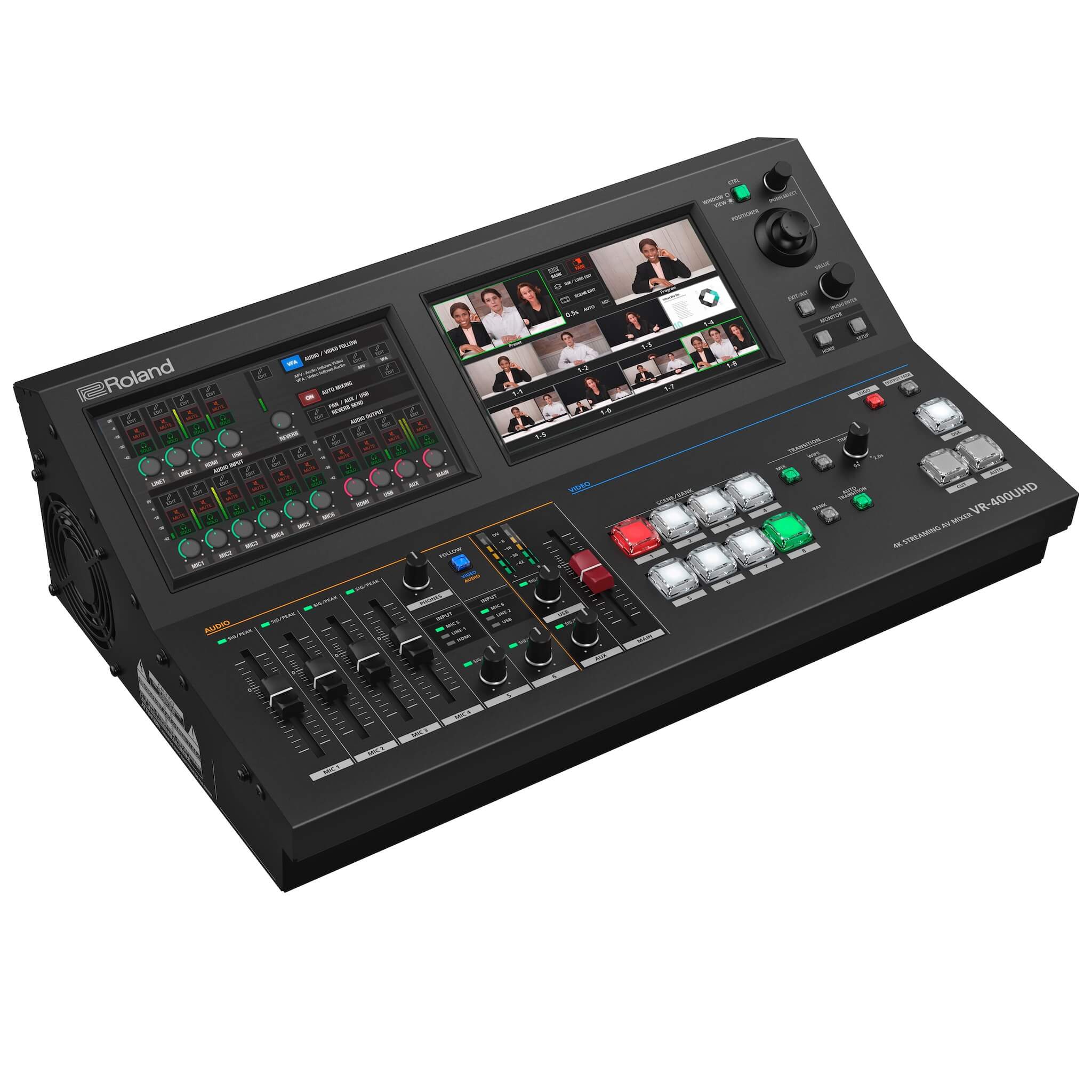 Roland VR-400UHD - 4K Direct Streaming AV Mixer with Dual Touchscreens