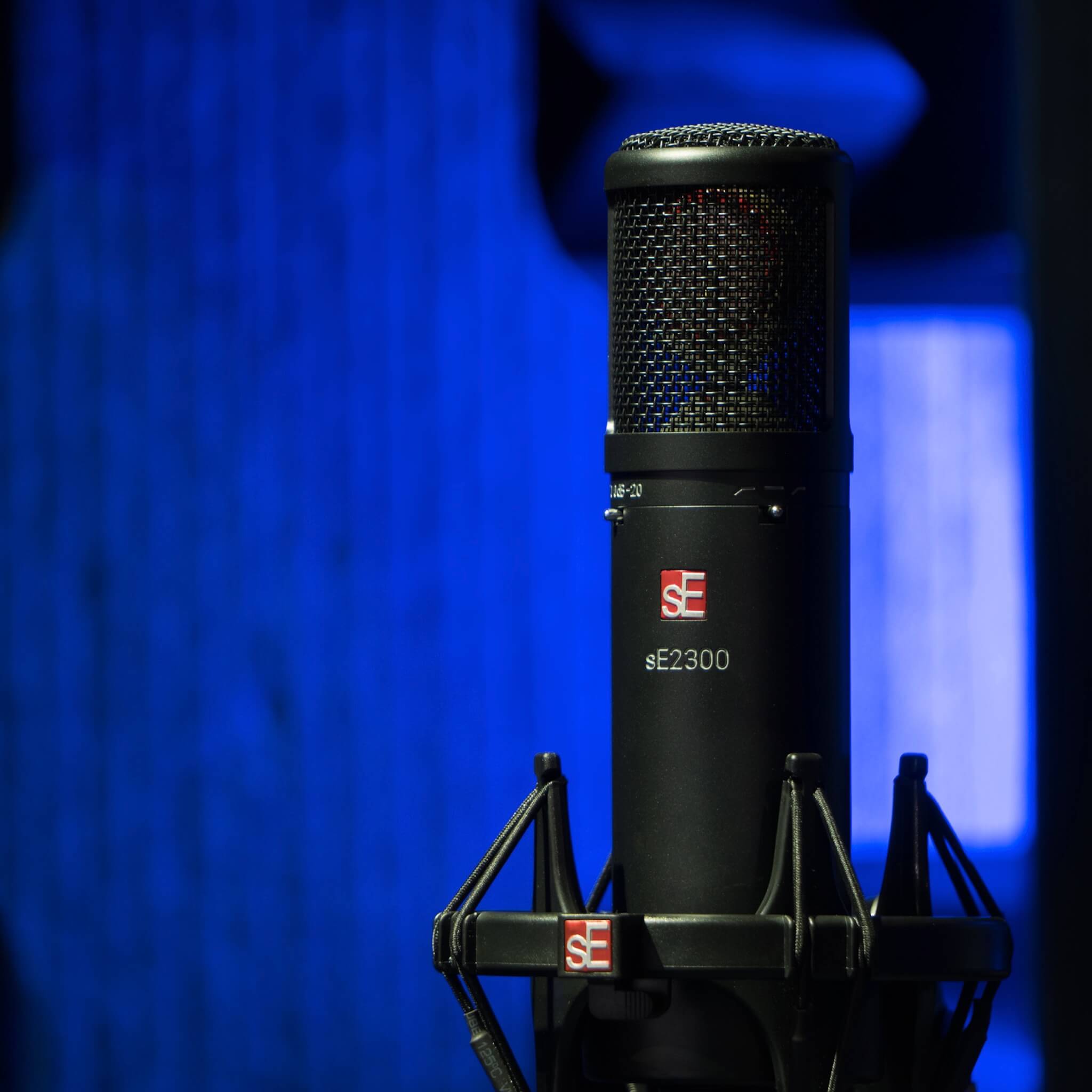 sE Electronics sE2300 - Multi Pattern Large Diaphragm Condenser Microphone, in use in a blue room