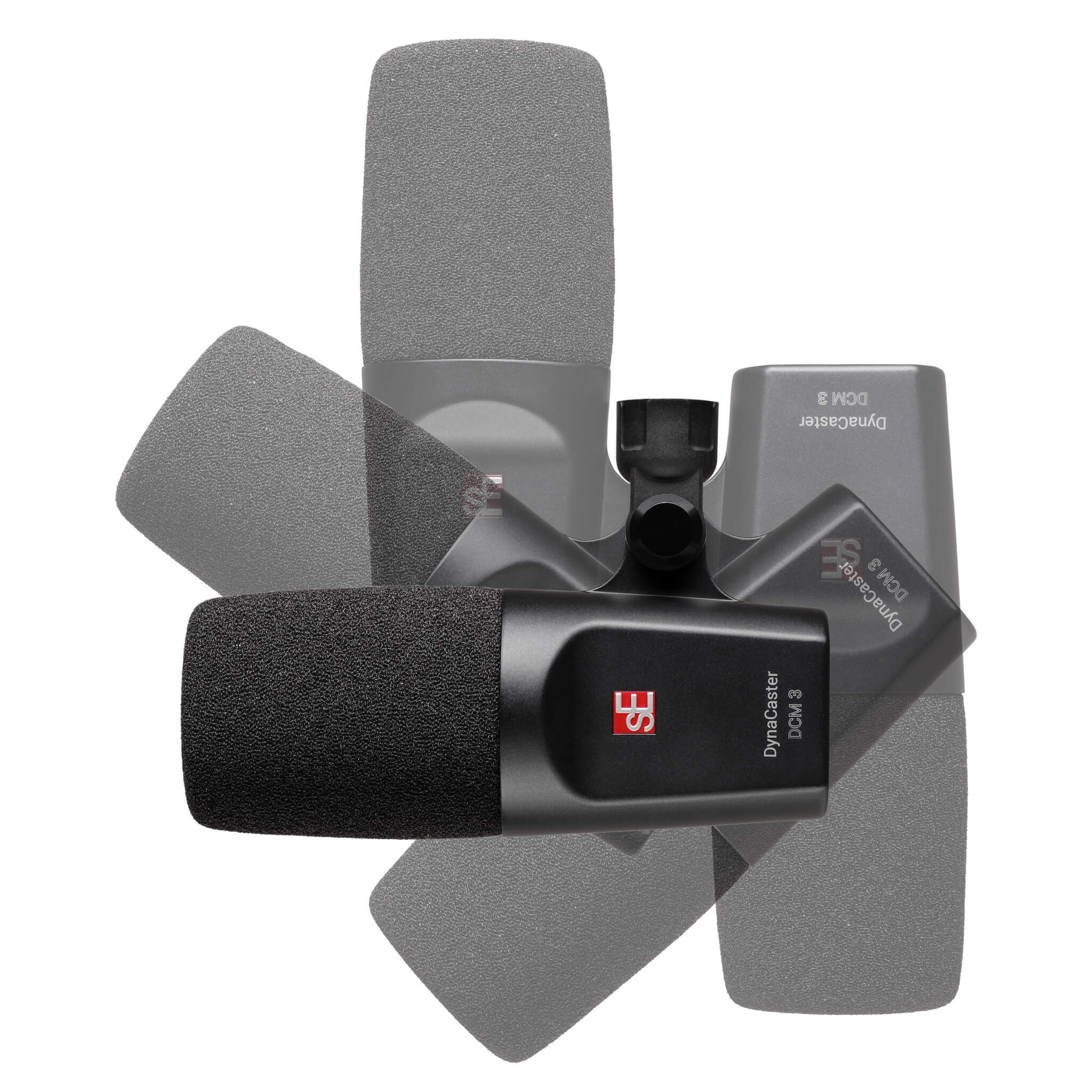 sE Electronics DynaCaster DCM3 - Cardioid Dynamic Broadcast Microphone, swivel range