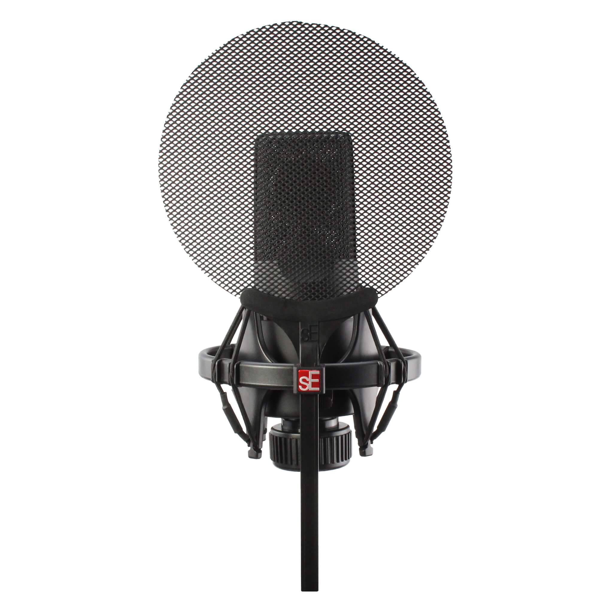 sE Electronics Isolation Pack - Shockmount and Pop Filter, shown with X1 microphone