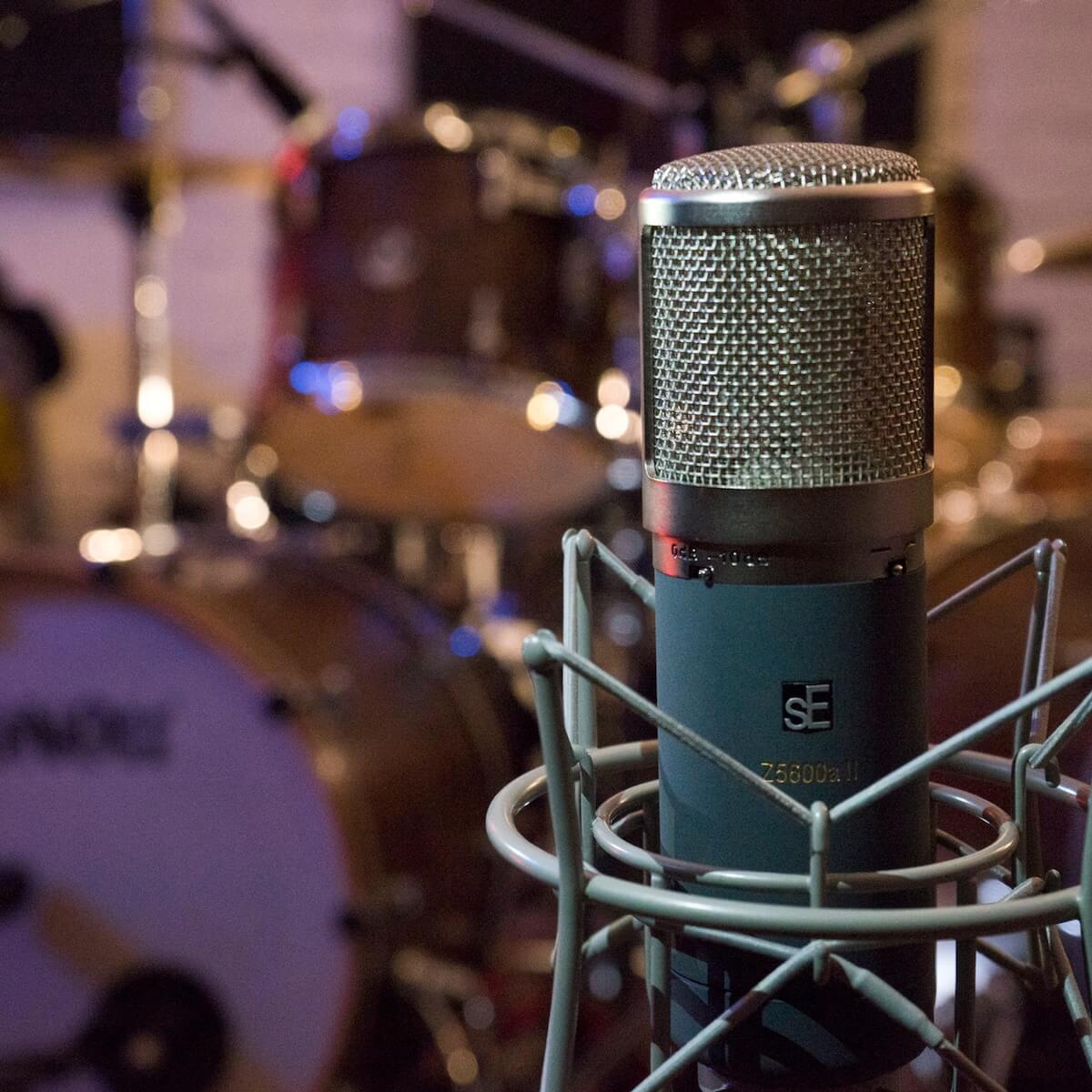 sE Electronics Z5600a II - Multi Pattern Large Diaphragm Condenser Microphone, in use studio drum set