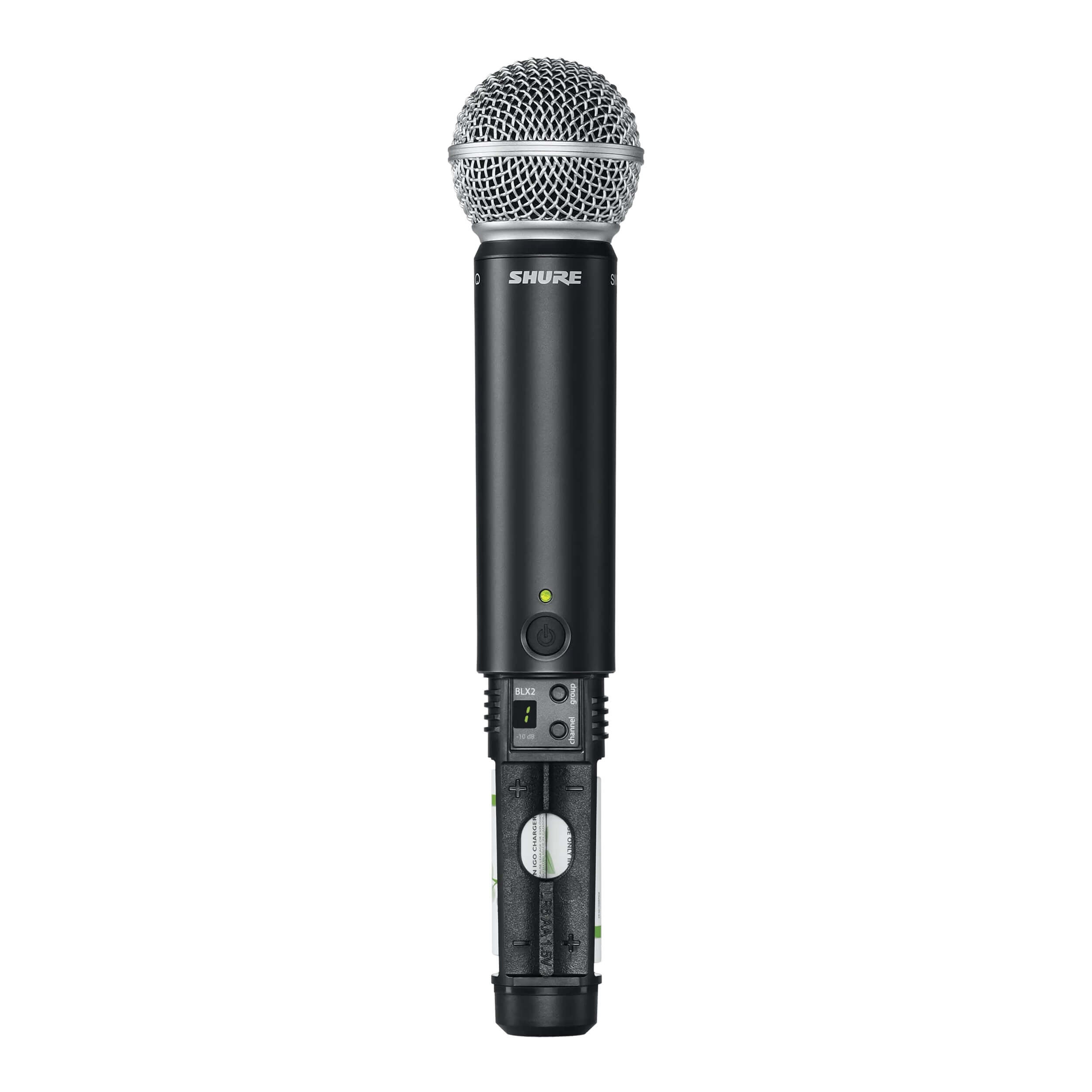 Shure BLX2/SM58 - Handheld transmitter with SM58 capsule, open