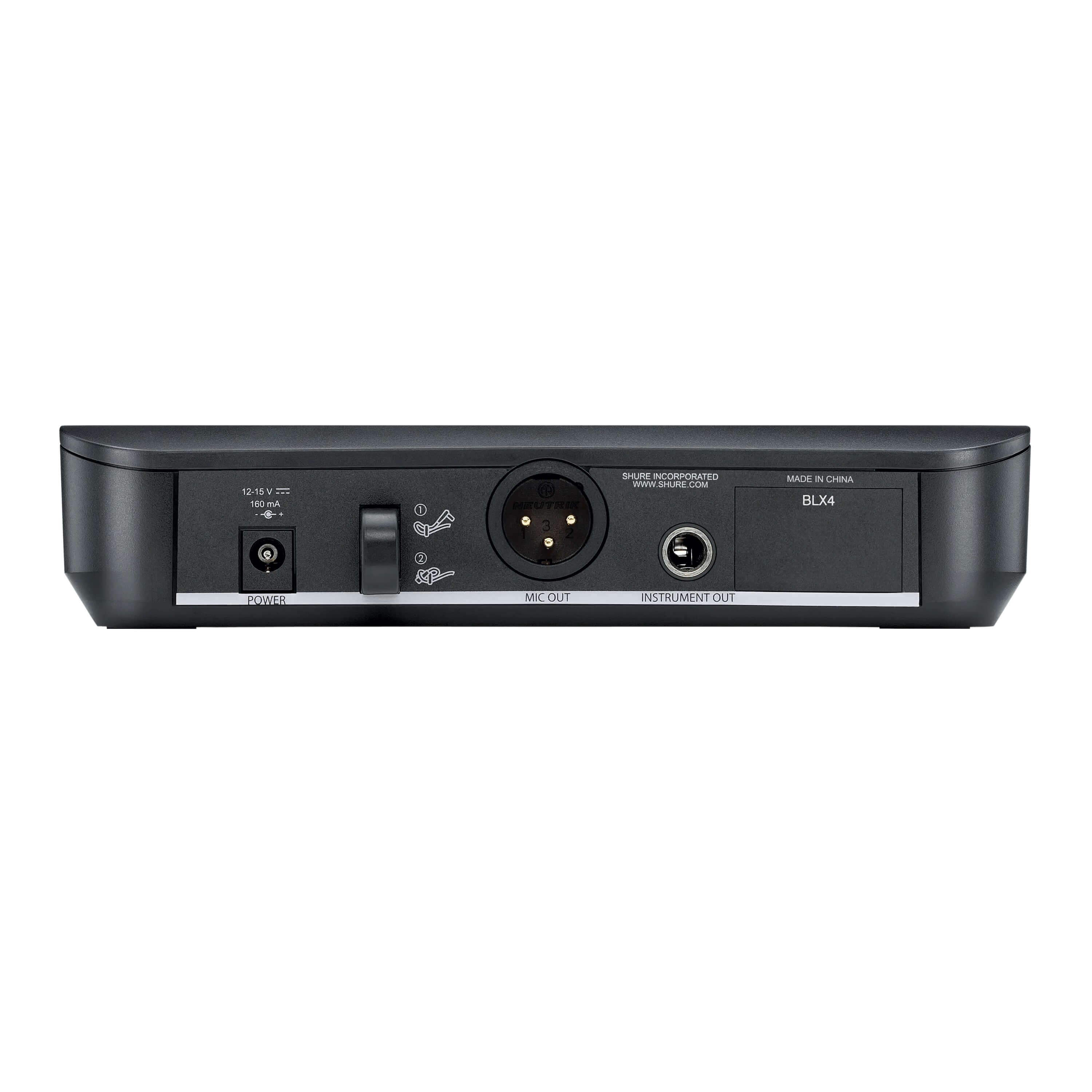 Shure BLX4 - Wireless Receiver for BLX Wireless System, rear