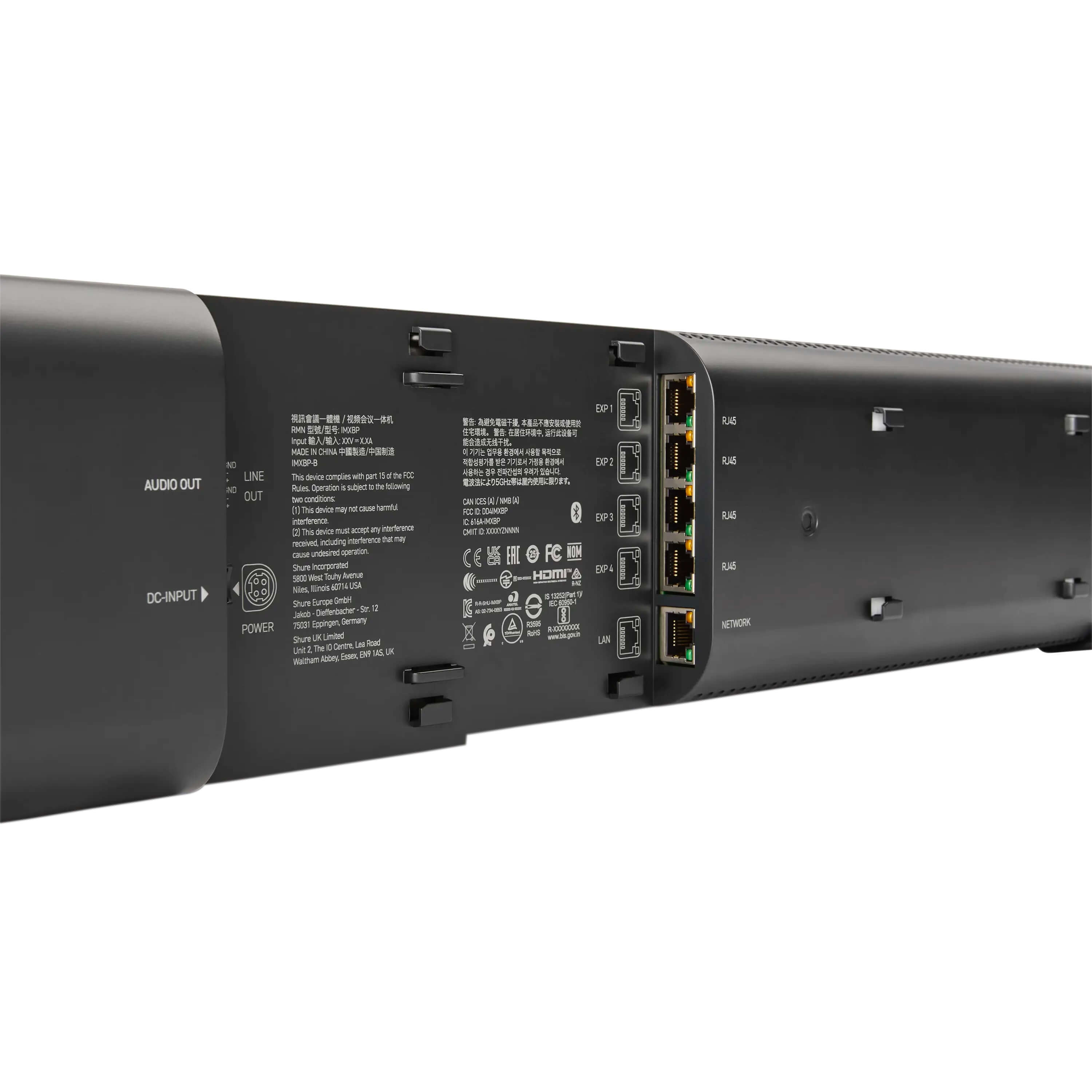 Shure IMXBPK-B - IntelliMix Bar Pro Kit with IMXTP10 Touch Panel, RJ45 jacks