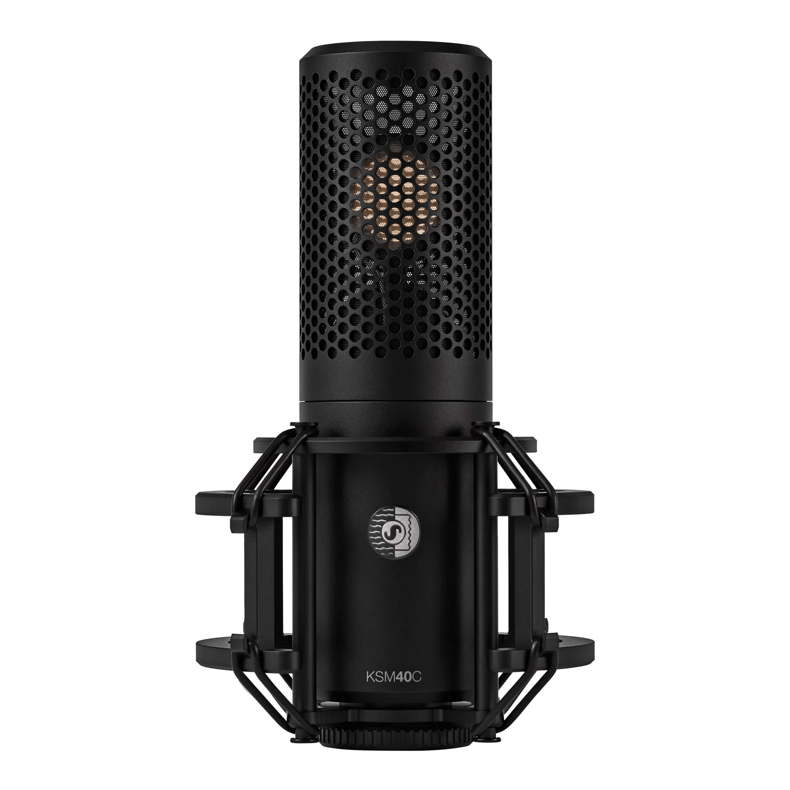 Shure KSM40C - Large Diaphragm Cardioid Condenser Microphone with shock mount, front