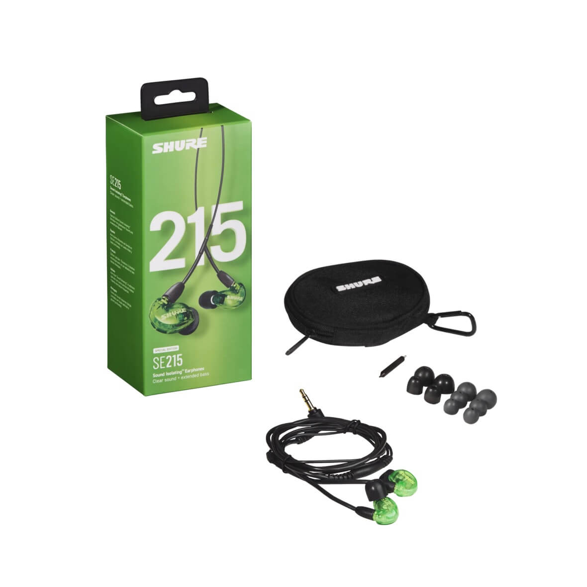 Shure SE215SPE-GN - Professional Sound Isolating Earphones, box