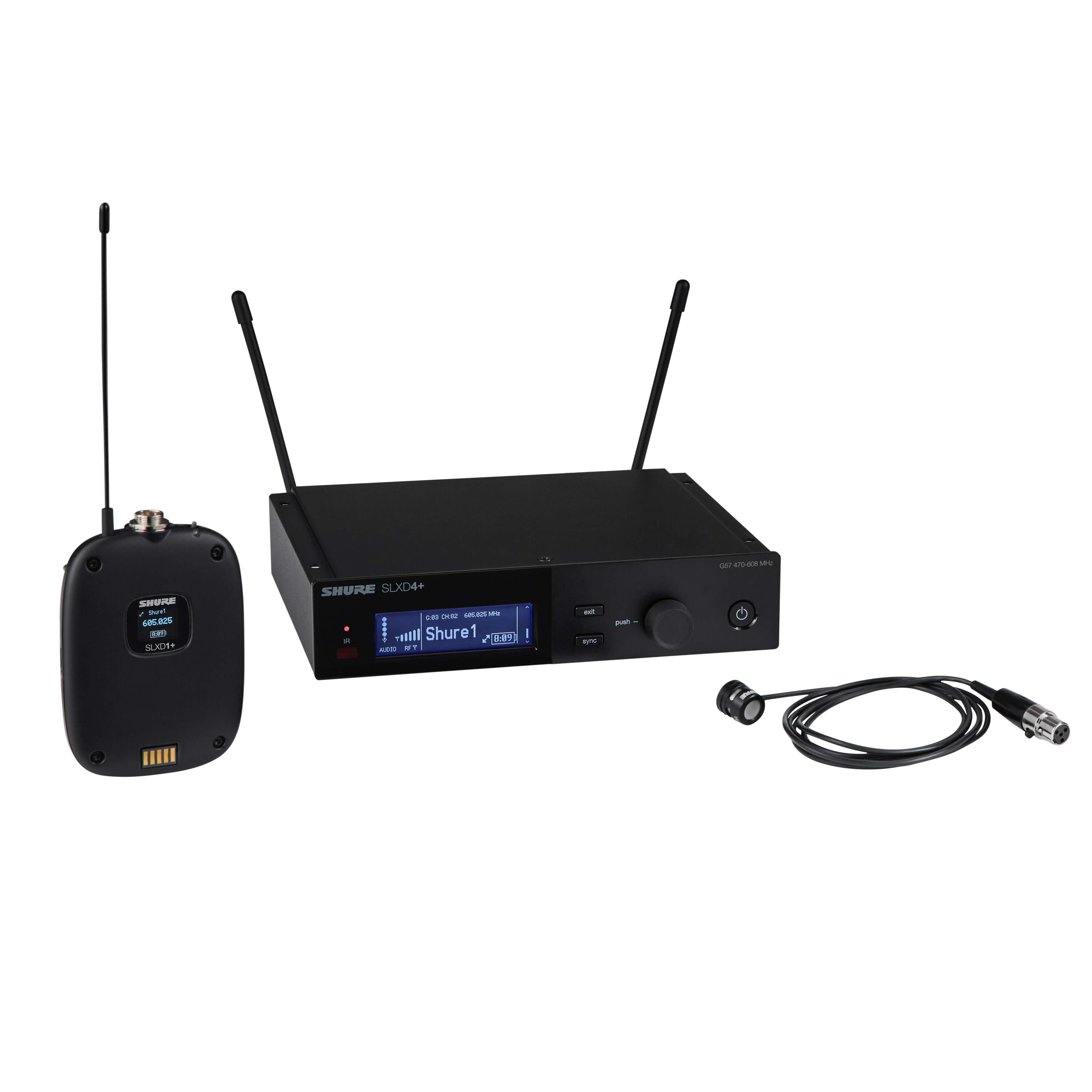 Shure SLXD14+/85M - Wireless Bodypack System with WL185m Lavalier Microphone