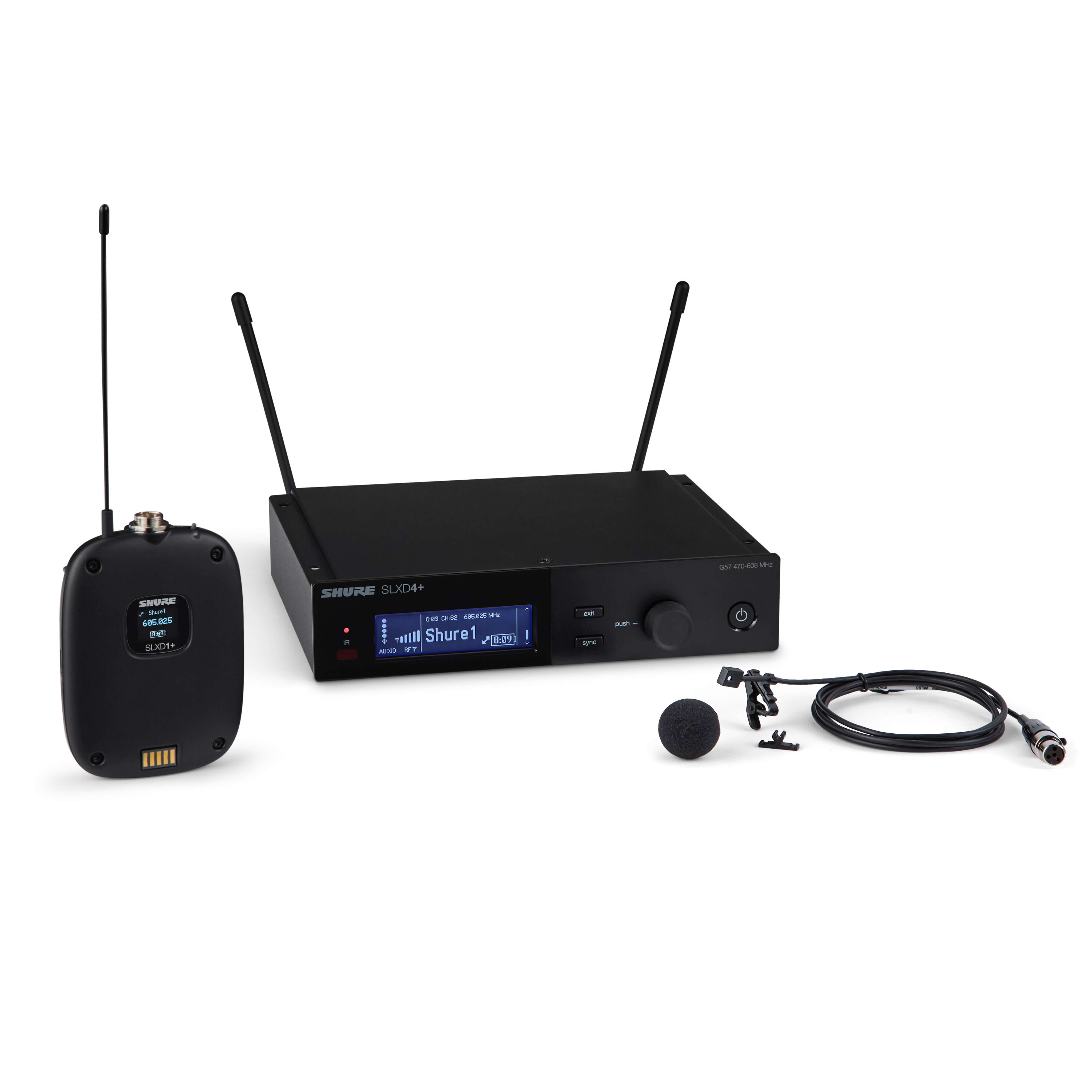 Shure SLXD14+/93 - Wireless Bodypack System with WL93 Lavalier Microphone