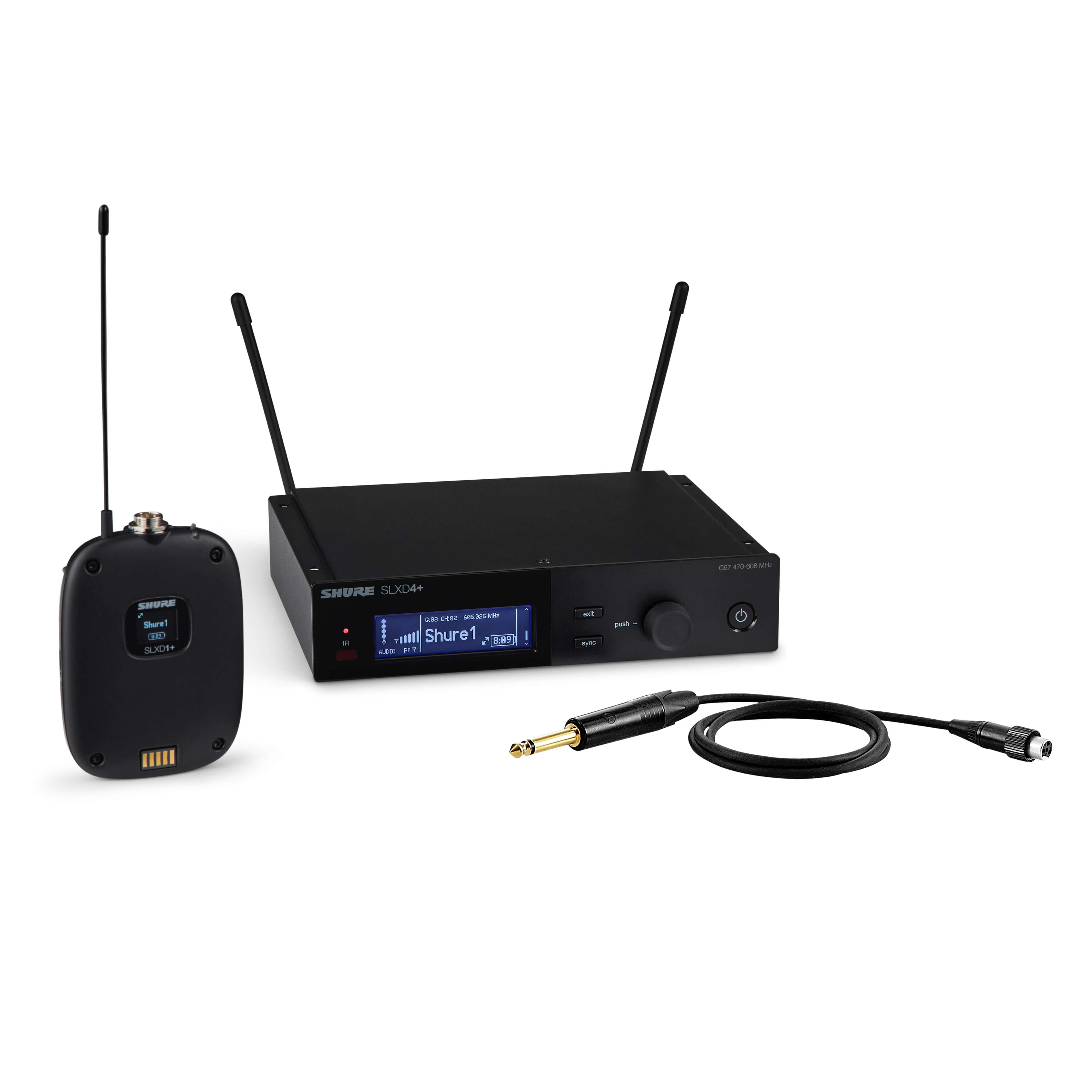 Shure SLXD14+ - Wireless Bodypack System with WA305 Instrument Cable