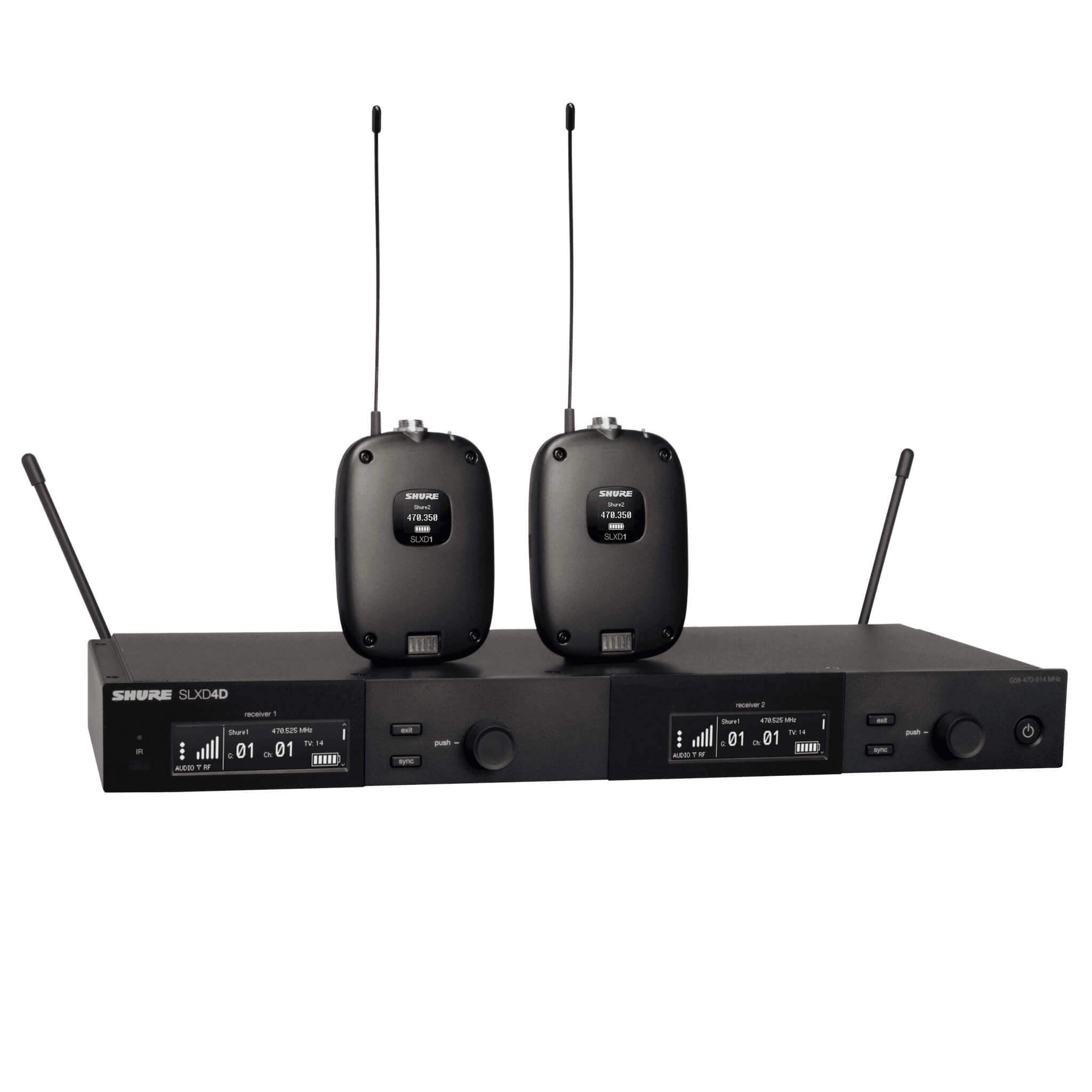 Shure SLXD14D - Dual Wireless System with two SLXD1 Bodypack Transmitters