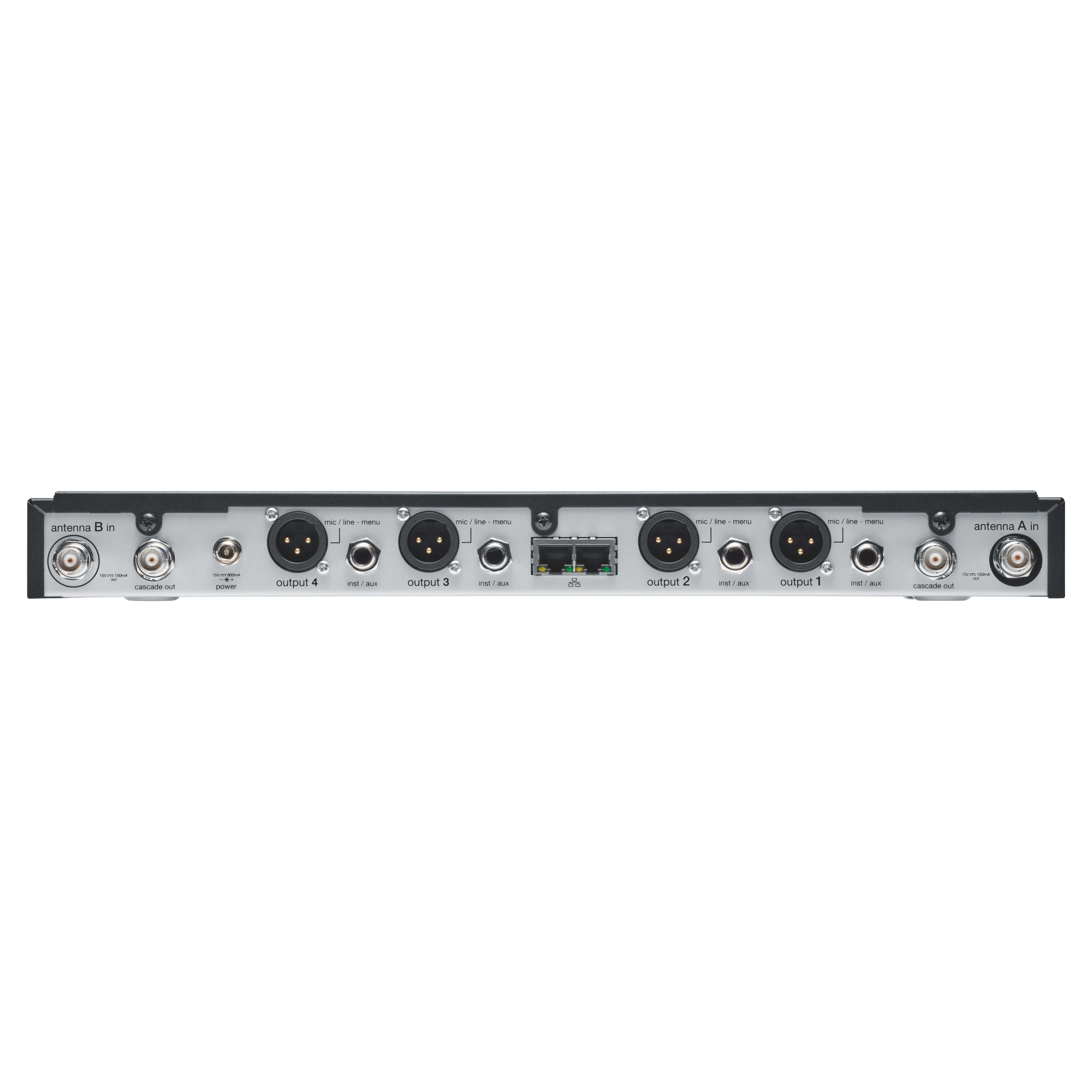 Shure SLXD4Q+ Quad Channel Digital Wireless Receiver, rear