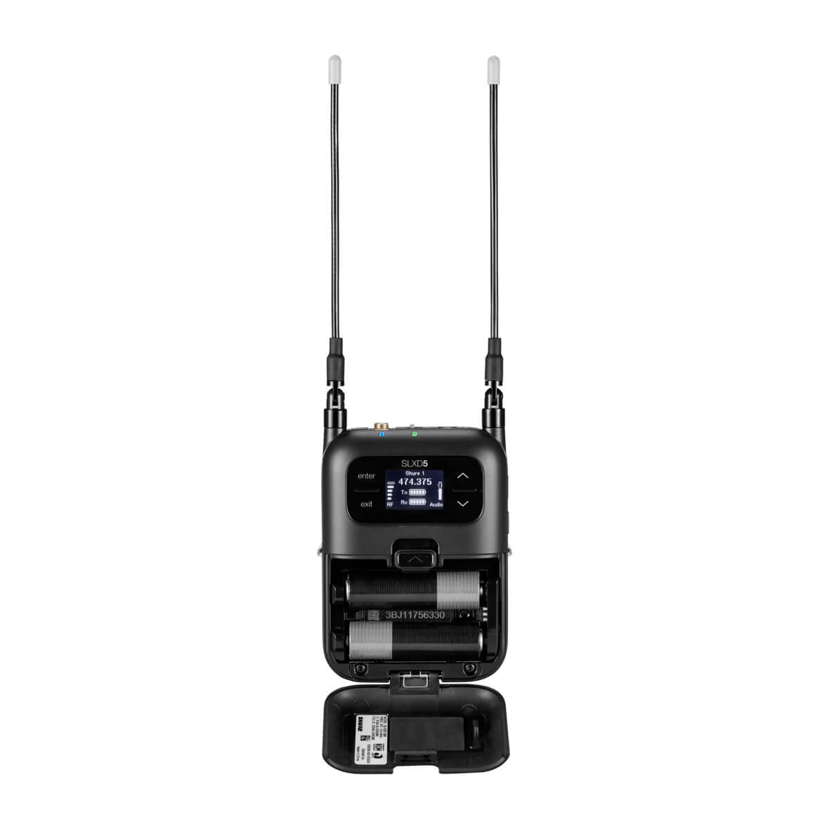 Shure SLXD5 - Portable Digital Wireless Receiver, shown with AA batteries