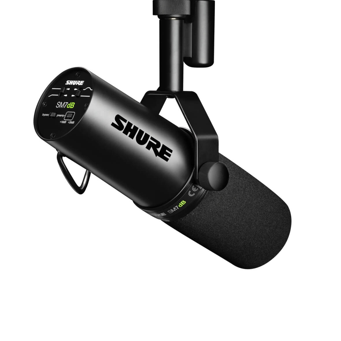 Shure SM7dB - Dynamic Vocal Microphone With Built-in Preamp, rear angle