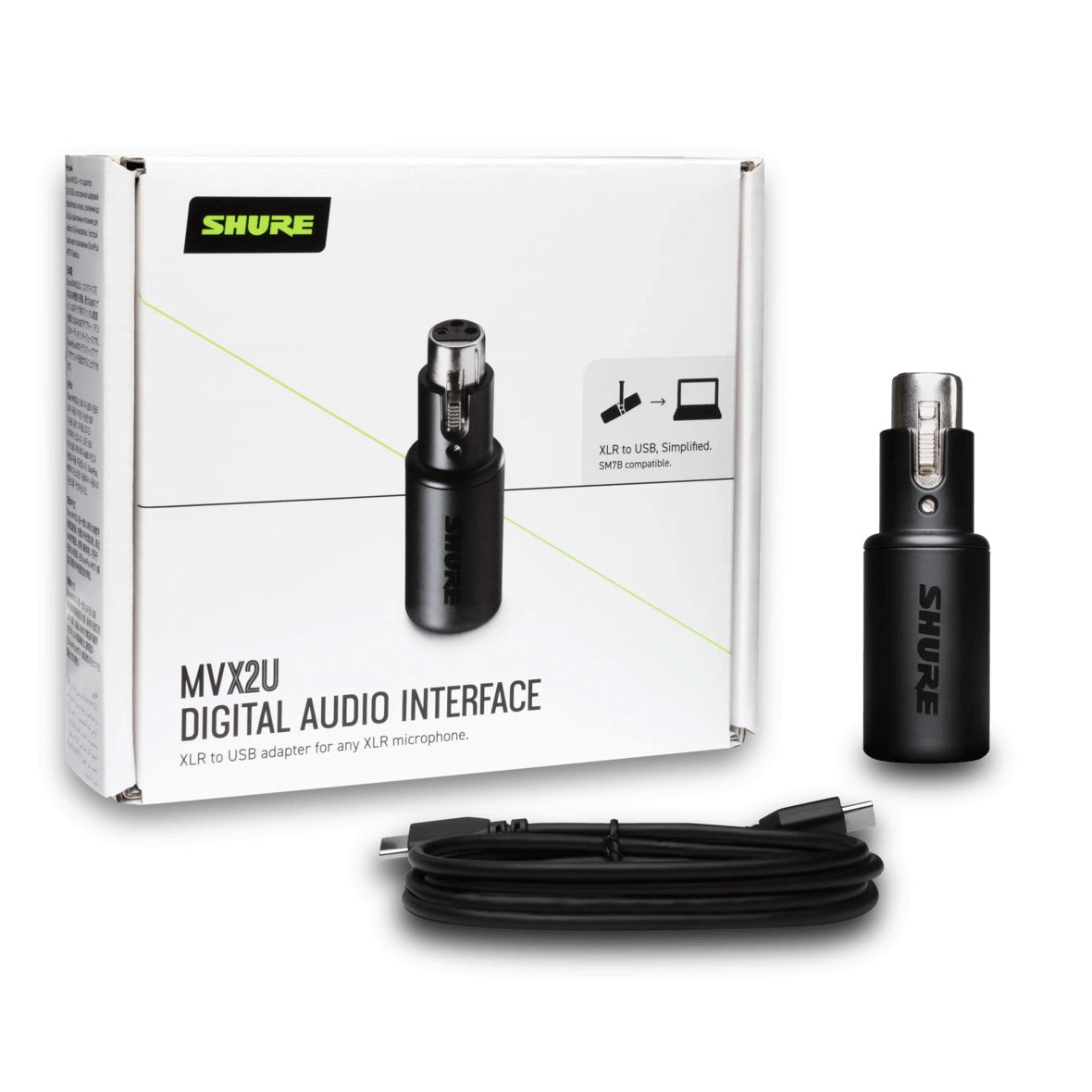Shure MVX2U - Digital Audio Interface, XLR to USB Adapter