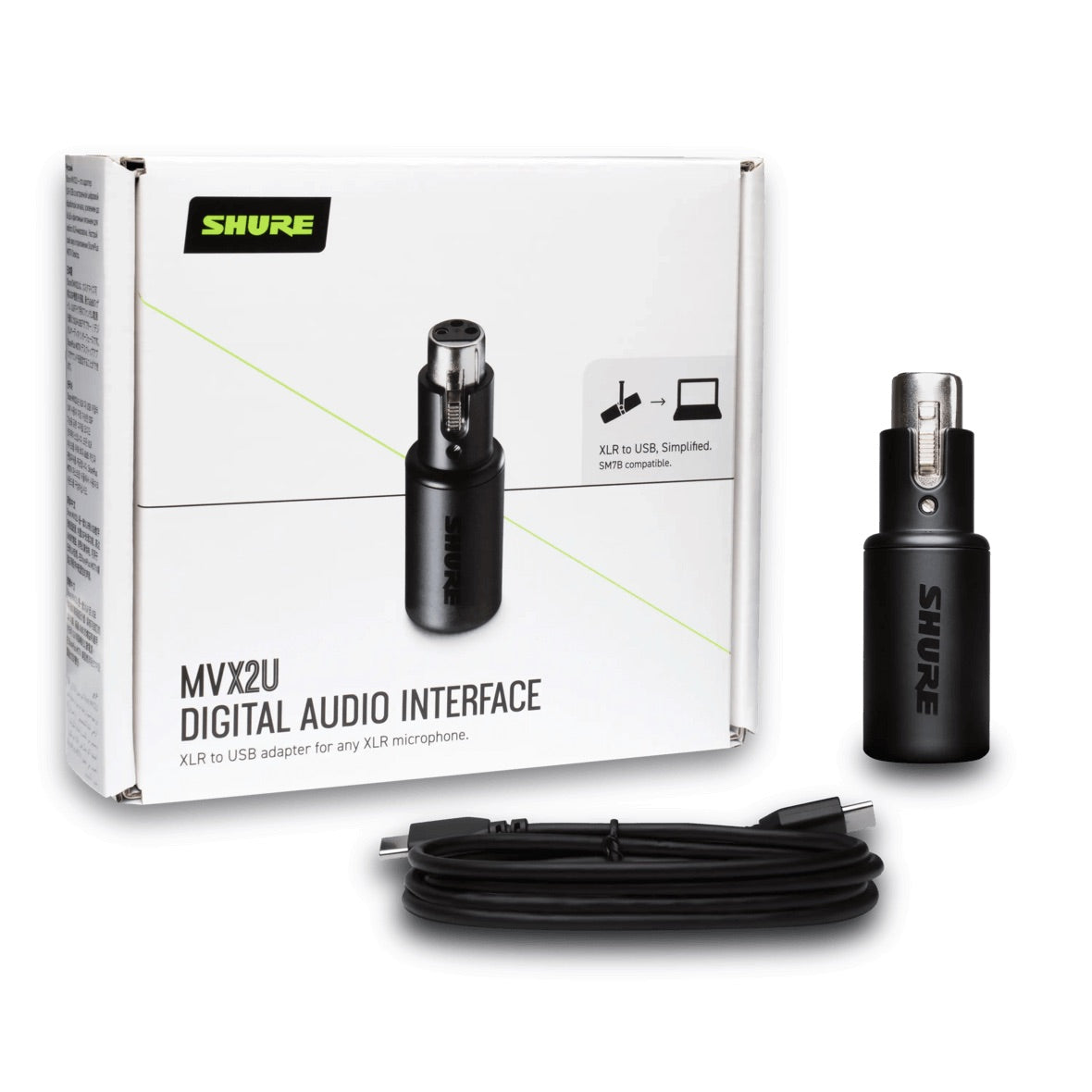 Shure MVX2U - Digital Audio Interface, XLR to USB Adapter box