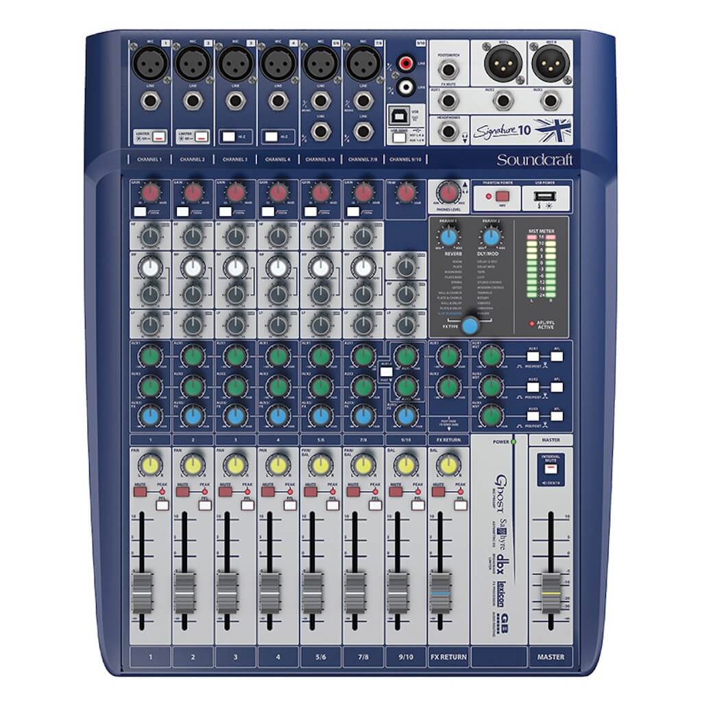 Soundcraft Signature 10 - 10-channel Analog Mixer with Lexicon Effects, top