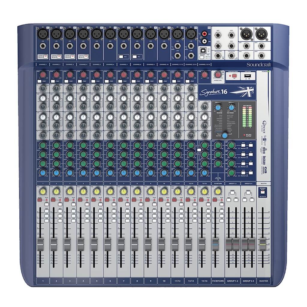Soundcraft Signature 16 - 16-channel Analog Mixer with Lexicon Effects, top