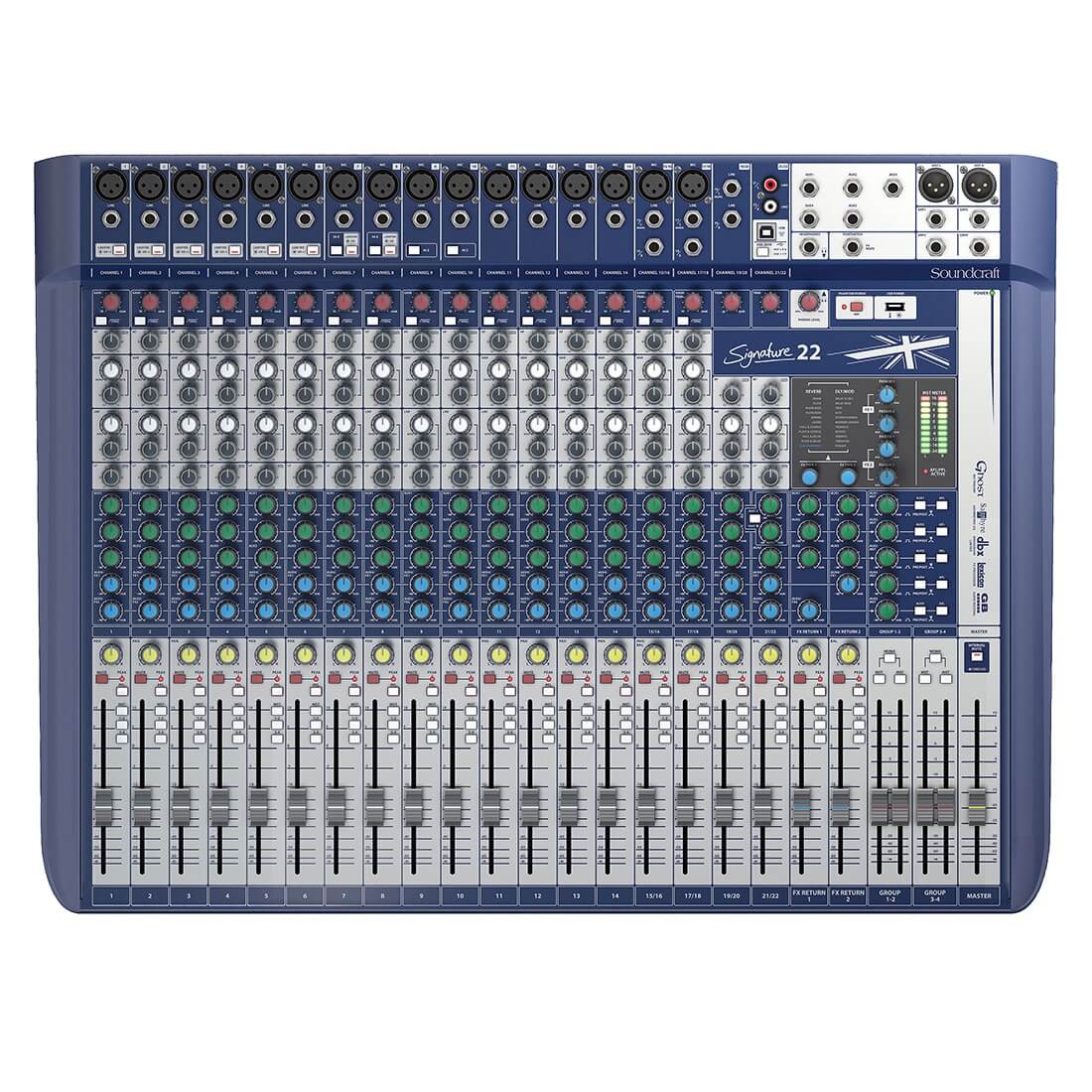 Soundcraft Signature 22 - 22-channel Analog Mixer with Lexicon Effects, top