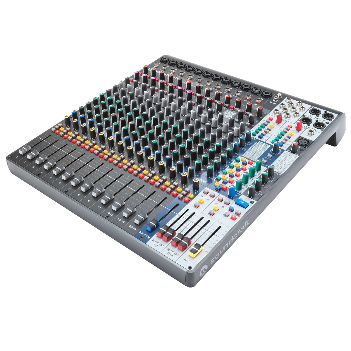 Soundcraft Signature Plus 16 - 16-Ch Analog Mixer with Lexicon FX, angled left
