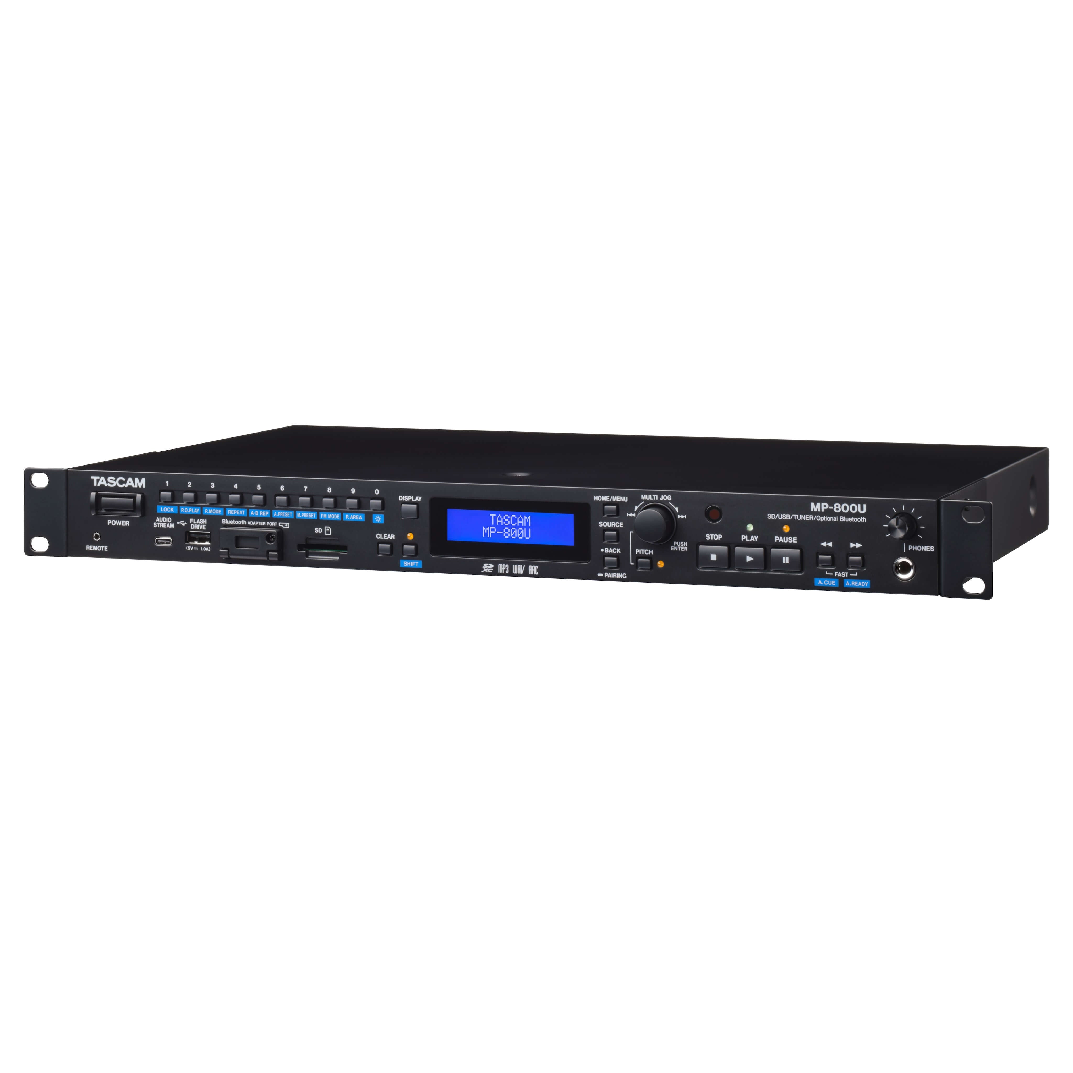 Tascam MP-800U - SD/USB Player, FM Tuner, USB Audio DAC, and Bluetooth - angle
