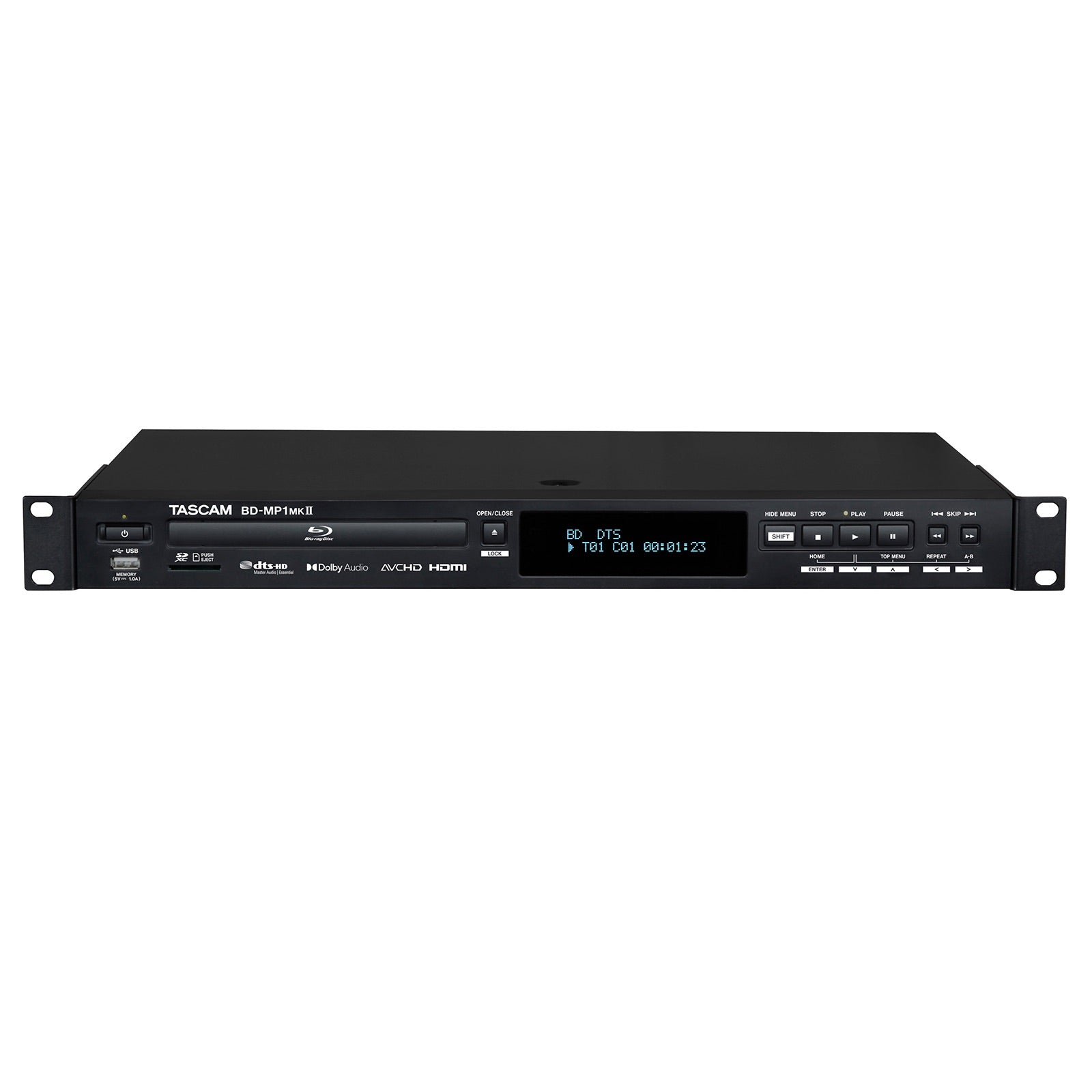 Tascam BD-MP1MKII - Professional Blu-Ray Multimedia Player, front
