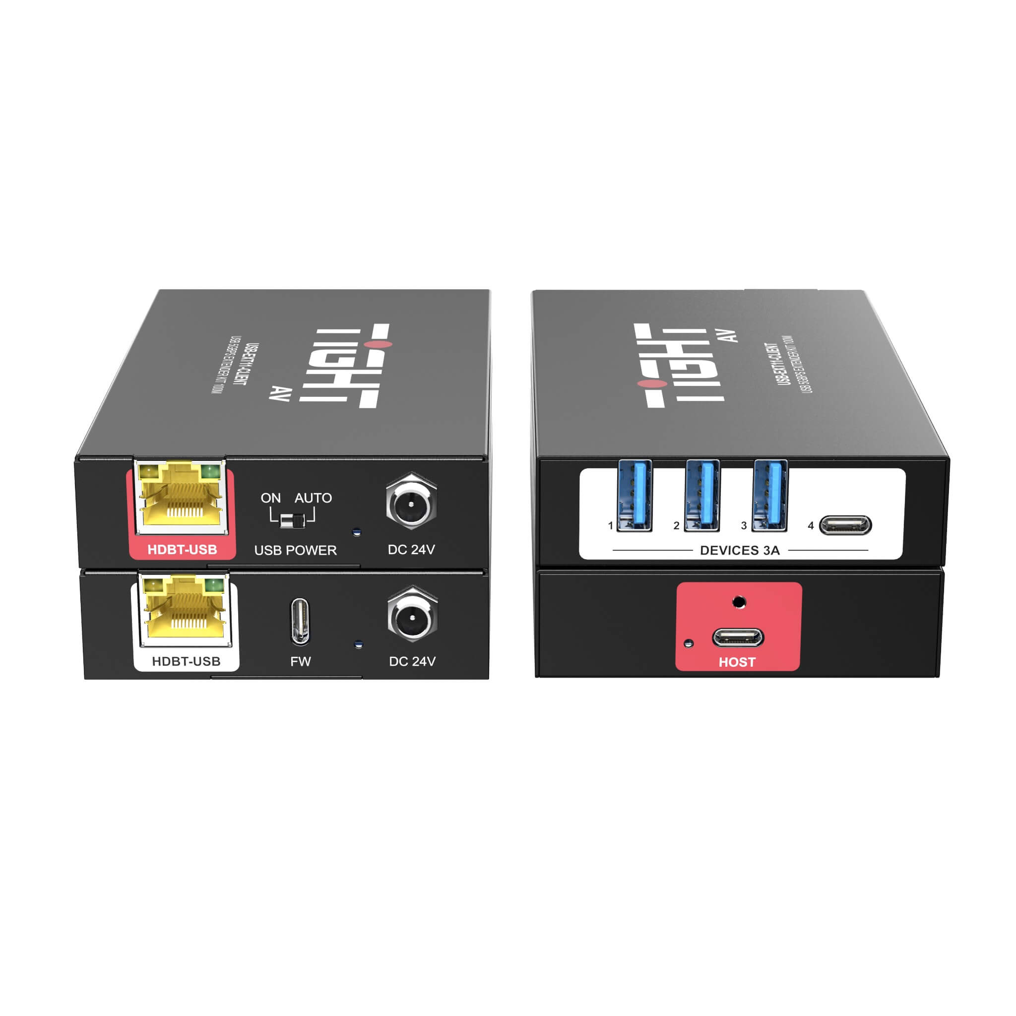 TiGHT AV USB-EXT11-KIT - USB 5Gbps Extender Kit over HDBaseT, combination view