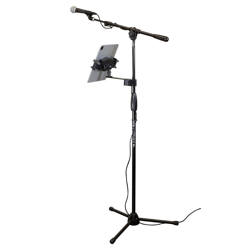 Ultimate Support UTH-100 - Universal Tablet Holder, mounted on a mic stand