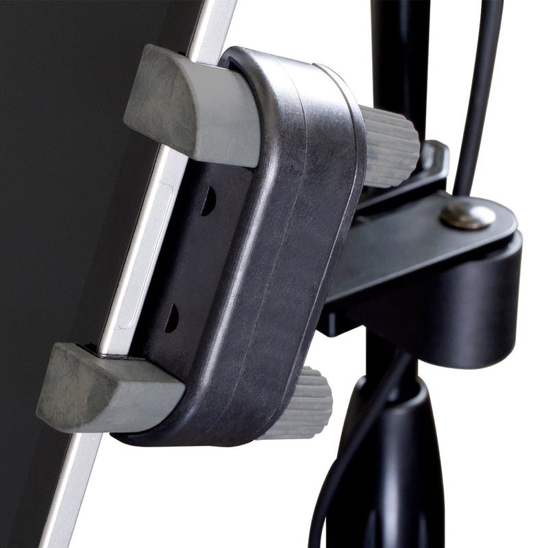 Ultimate Support UTH-100 - Universal Tablet Holder, screen clip closeup
