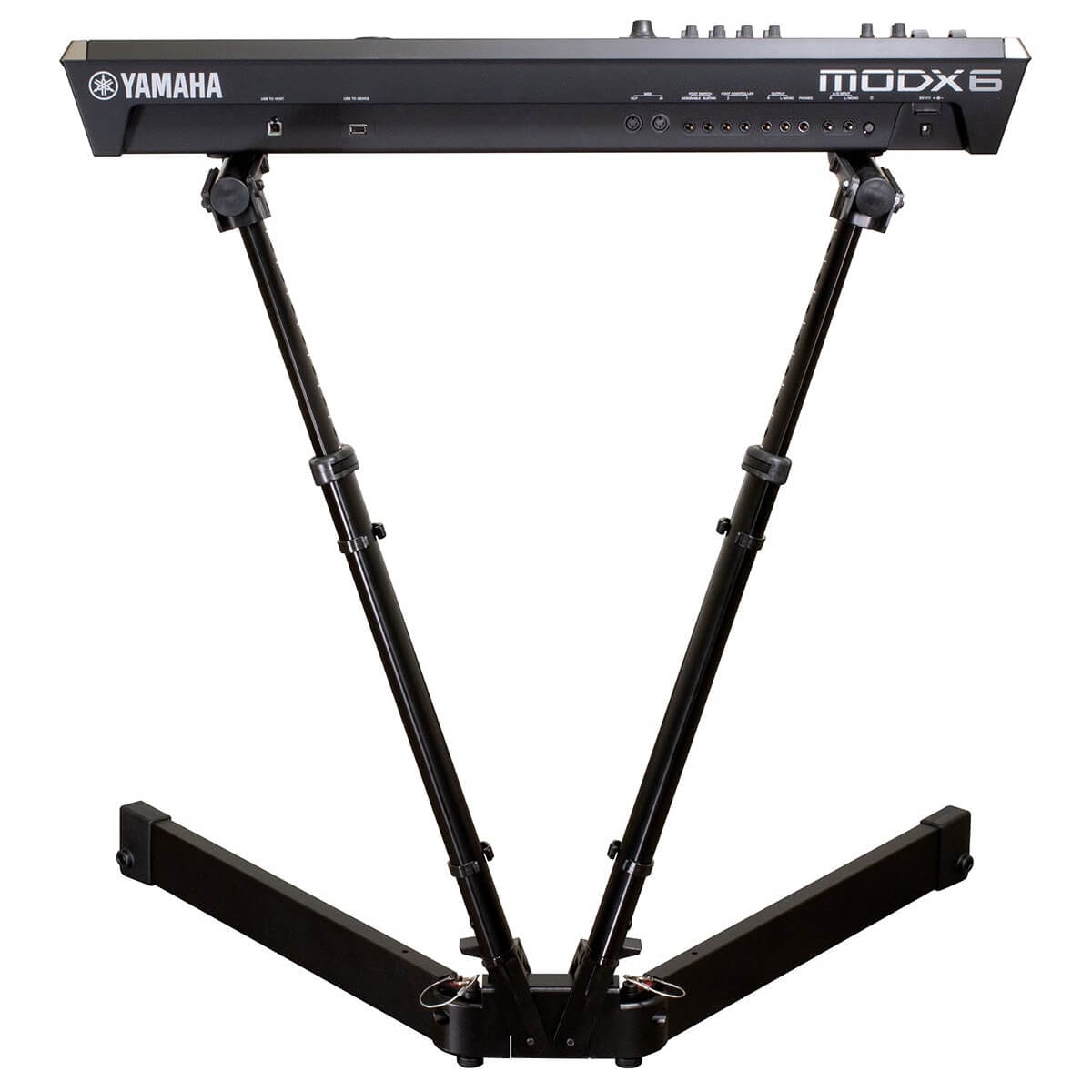 Ultimate Support VS-88B - V-Stand Pro Keyboard Stand, front with keyboard