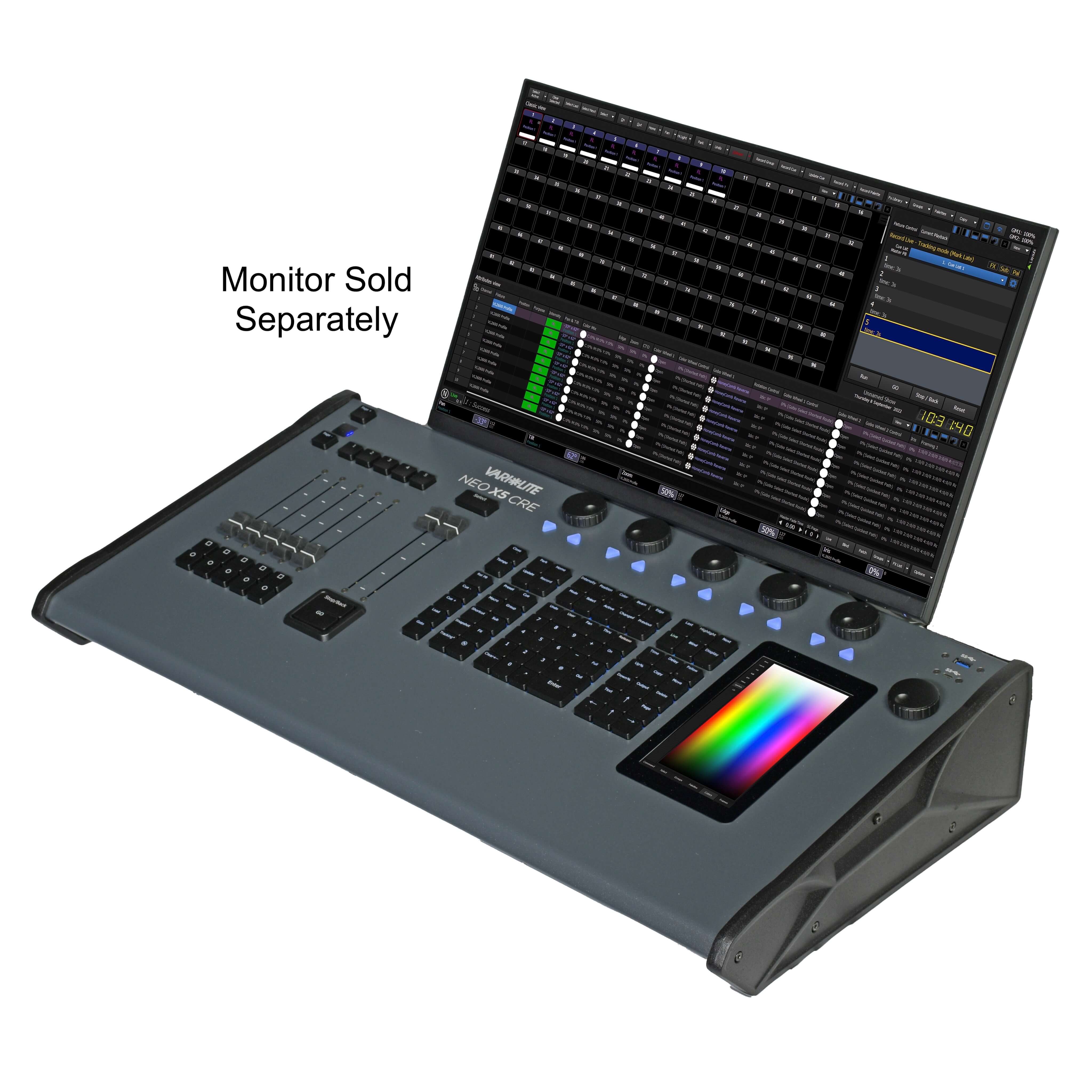 Vari-Lite Neo X5 CRE - 5 Fader, 100 Universe, Compact Lighting Console, monitor sold separately