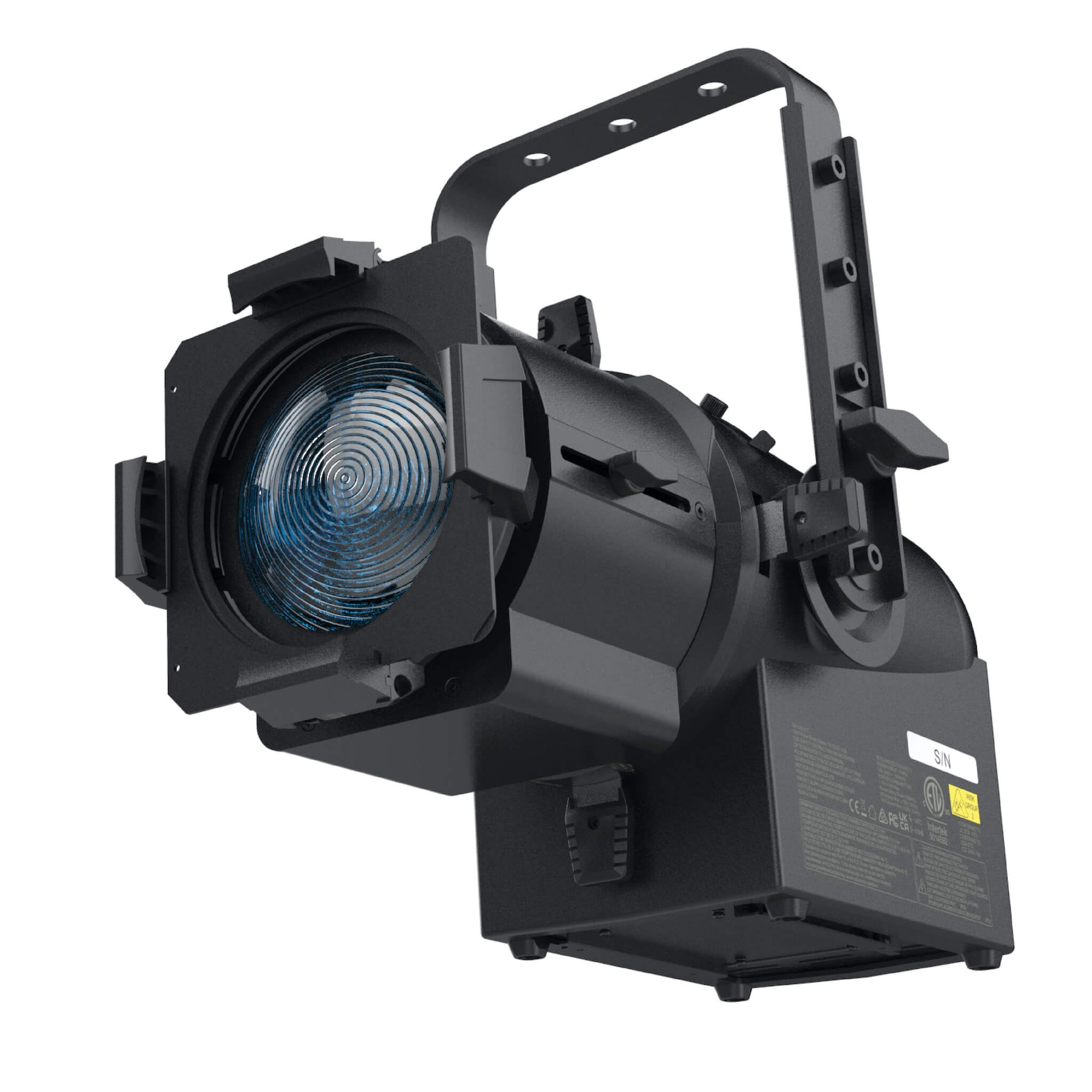 Vari-Lite VL600 Acclaim PLE RGBL Full Color LED Ellipsoidal Profile, black. Shown with optional D36 lens tube.