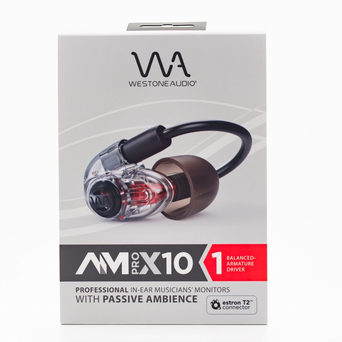 Westone AM Pro X10 - Single-Driver Musician IEM with Passive Ambience, retail box front