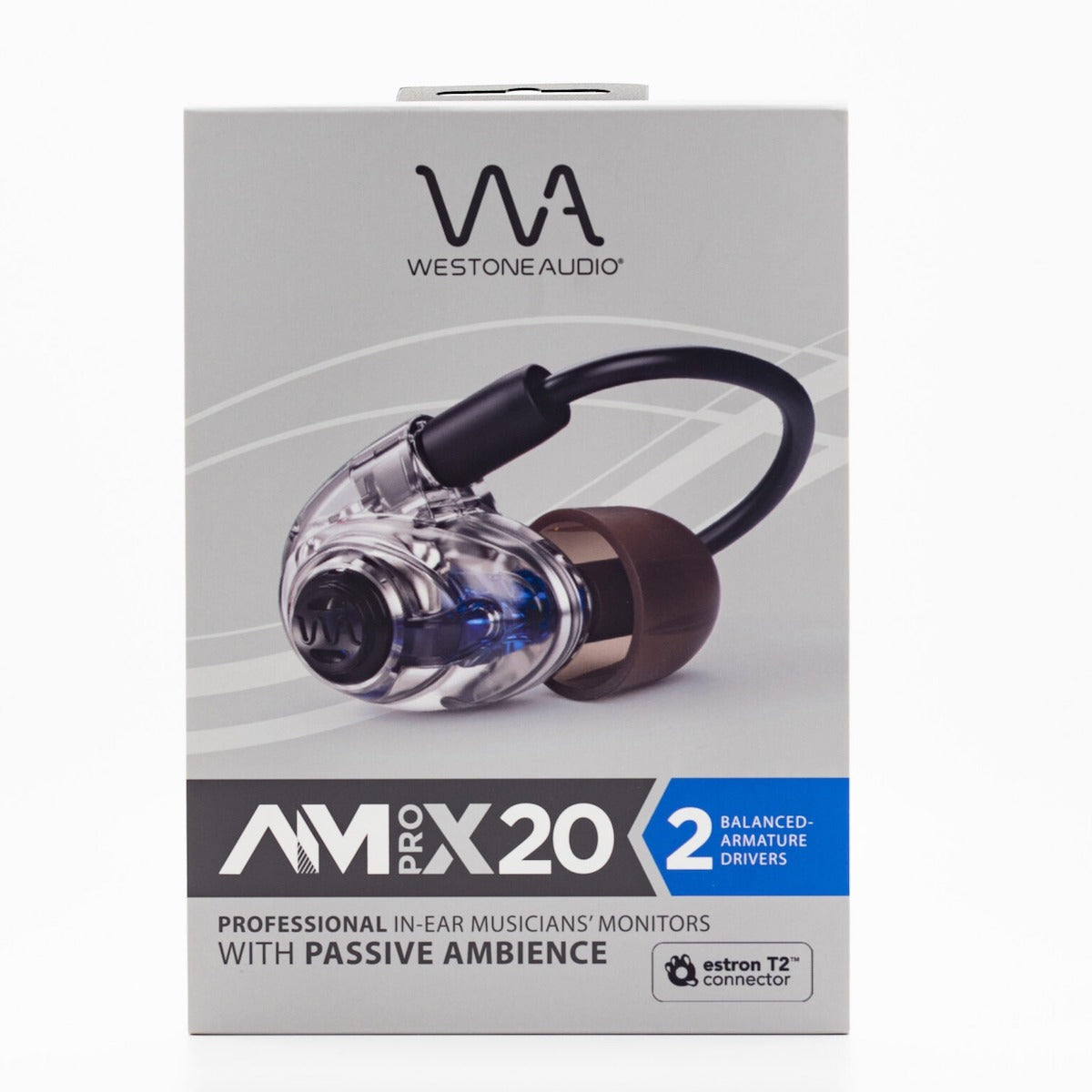 Westone AM Pro X20 - Dual-Driver Musician IEM with Passive Ambience, retail box front