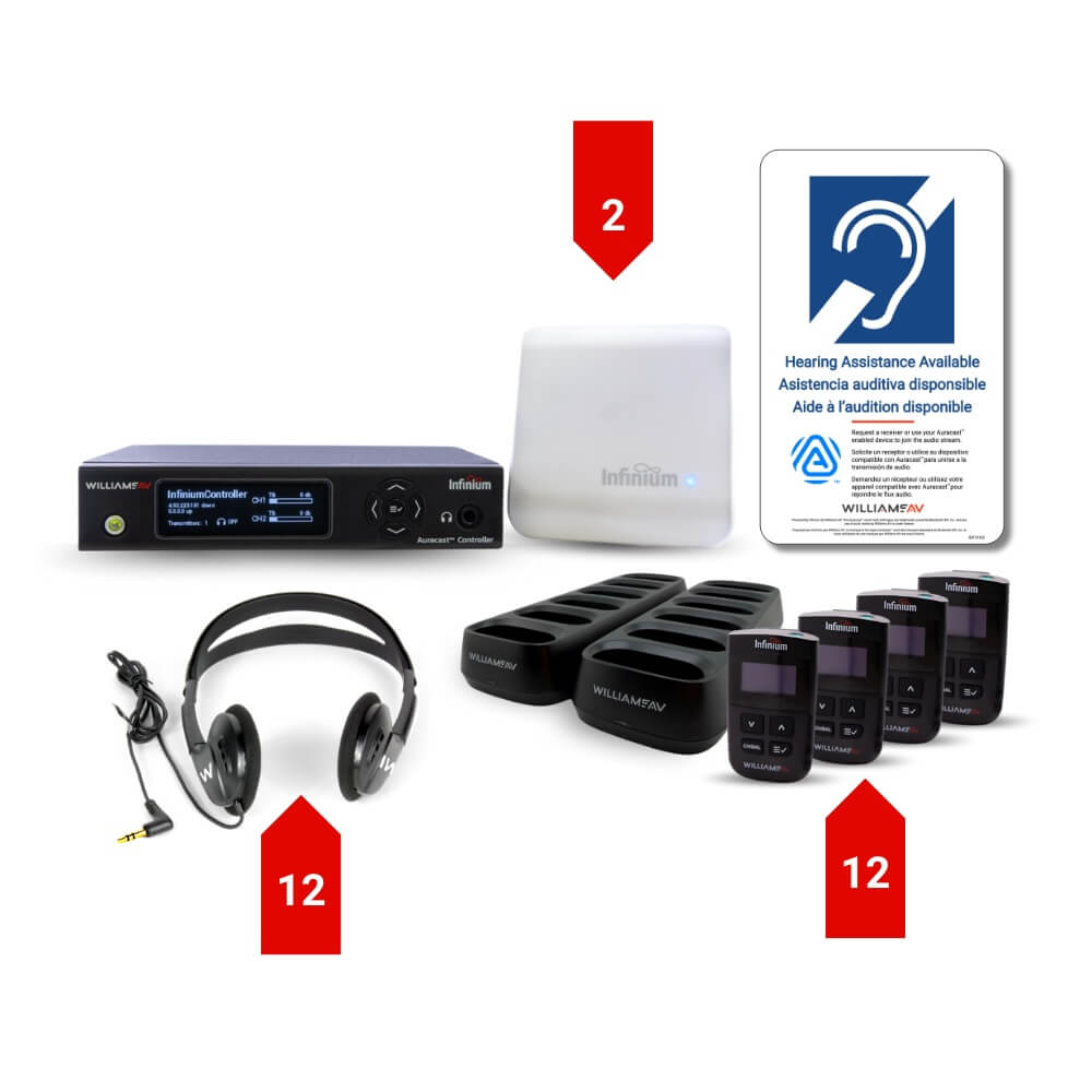 Williams AV SYS3 - Infinium Bluetooth Auracast System, 2 TX and 12 RX
