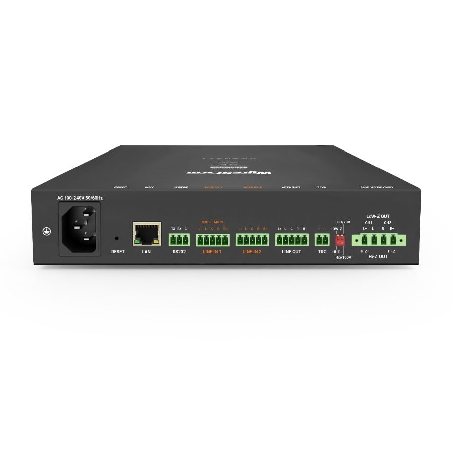 WyreStorm AMP-2120 - 1 or 2 Channel Audio Amplifier with DSP, rear
