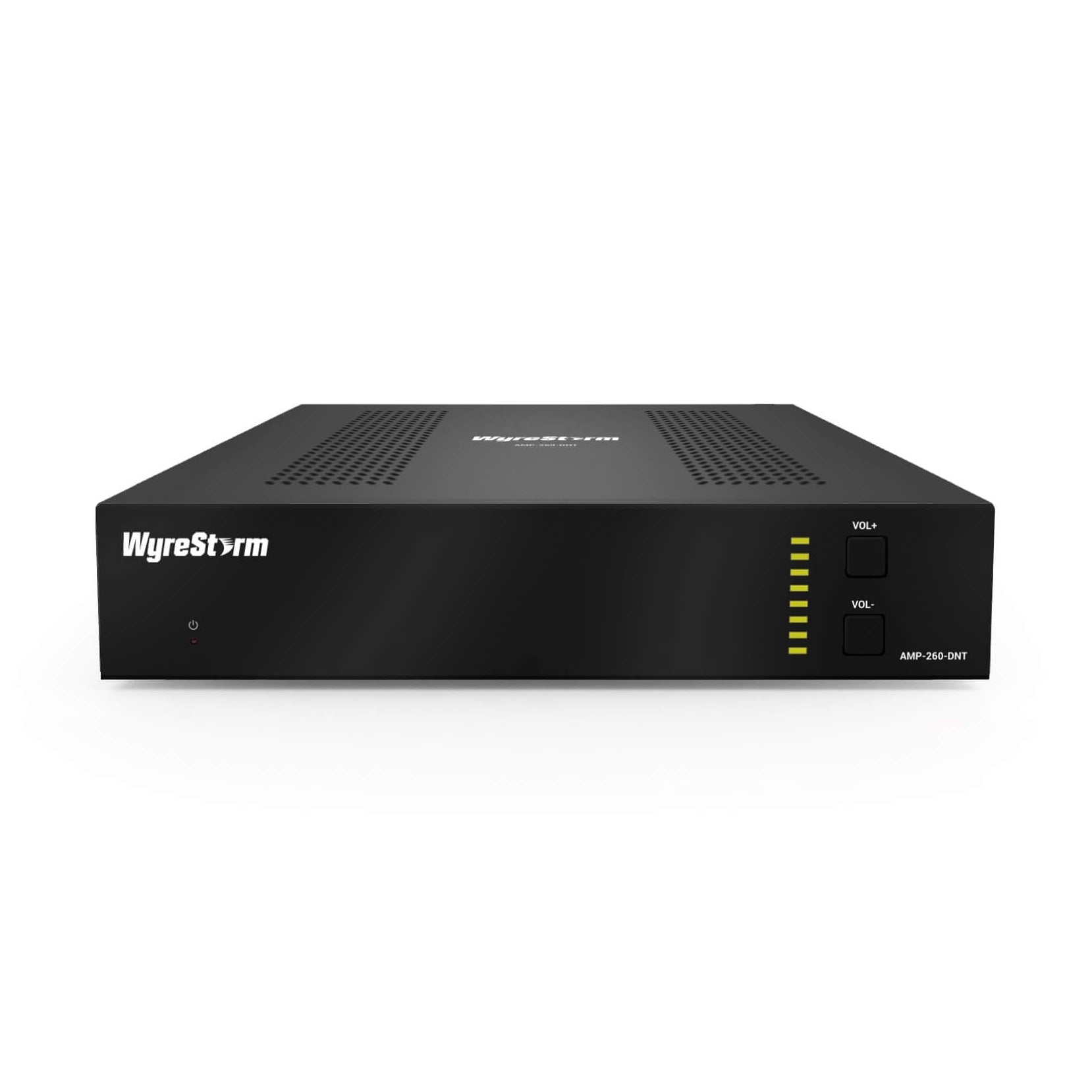 WyreStorm AMP-260-DNT - 100W, 2 or 4 Channel Dante Network Amplifier, front