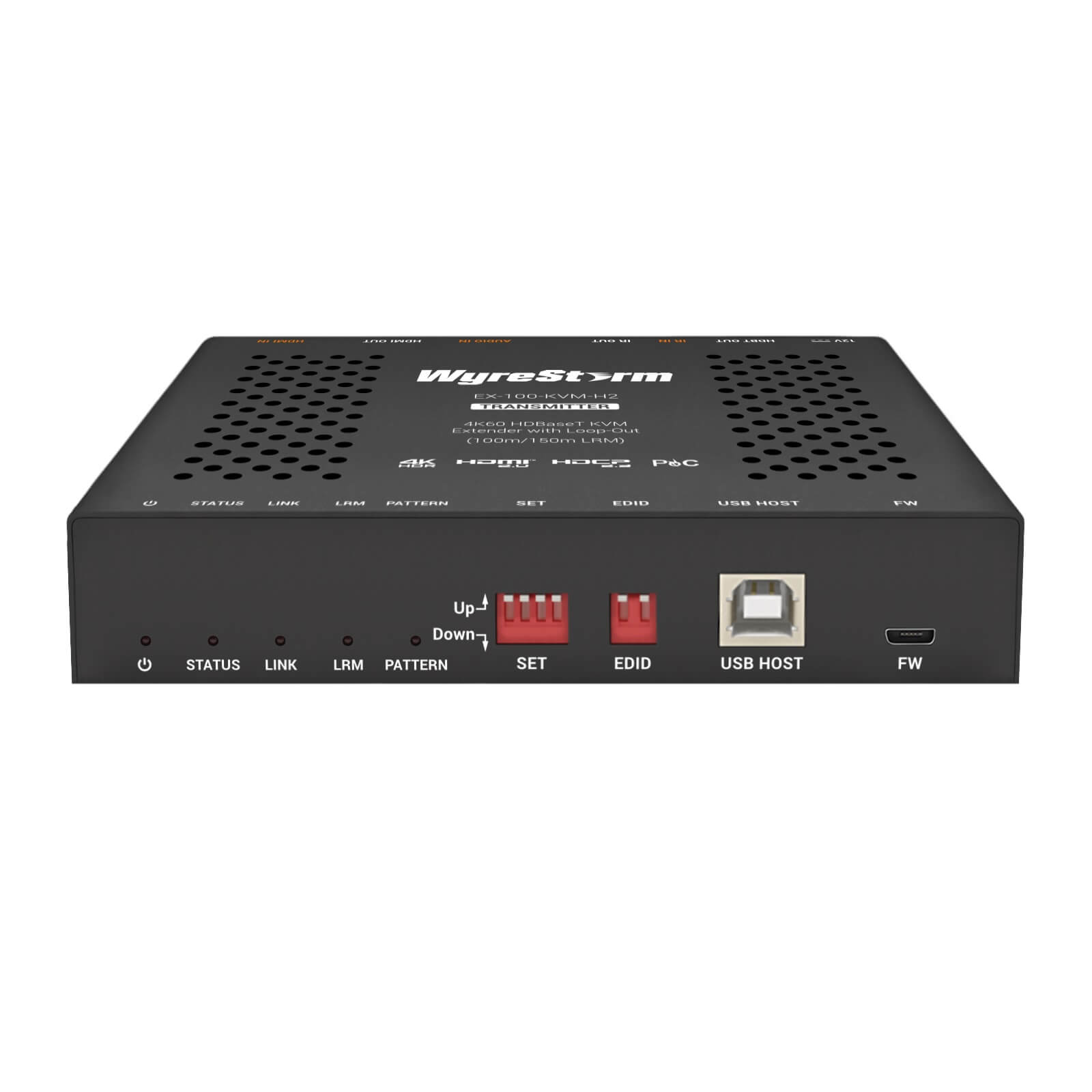 WyreStorm EX-100-KVM-H2 - 4K60 HDBaseT KVM Extender Set with Loop-Out, TX front