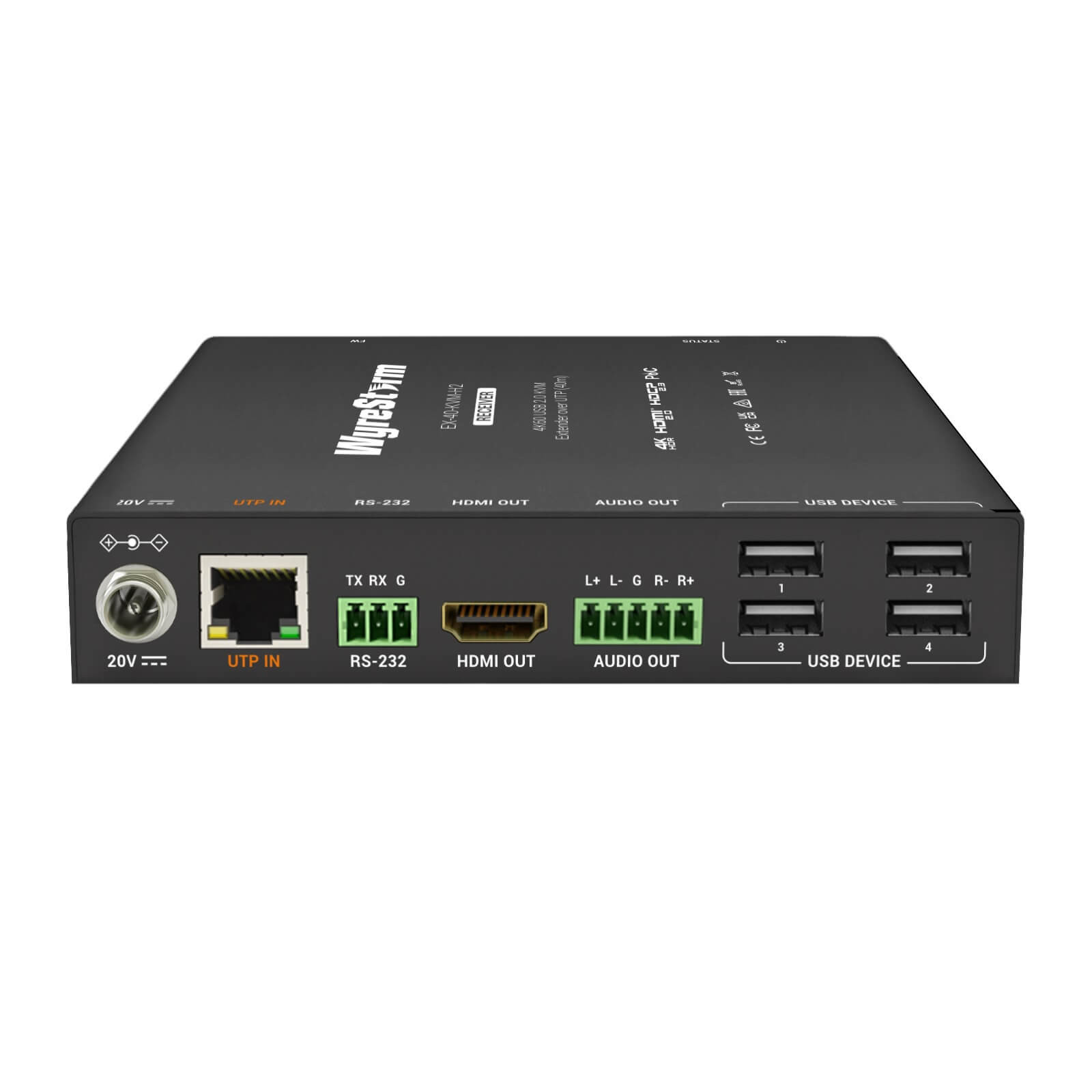 WyreStorm EX-40-KVM-H2 - 4K60 USB 2.0 KVM Extender Set over UTP, RX rear