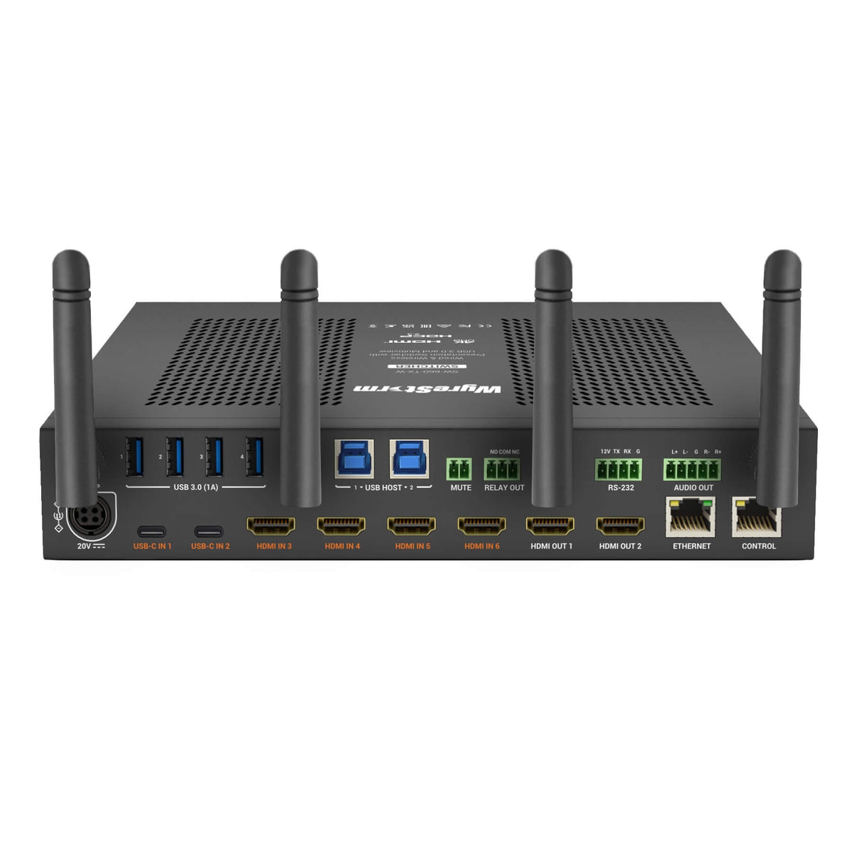 WyreStorm SW-660-TX-W - 6-Input 4K60 Wireless Presentation Switcher, rear