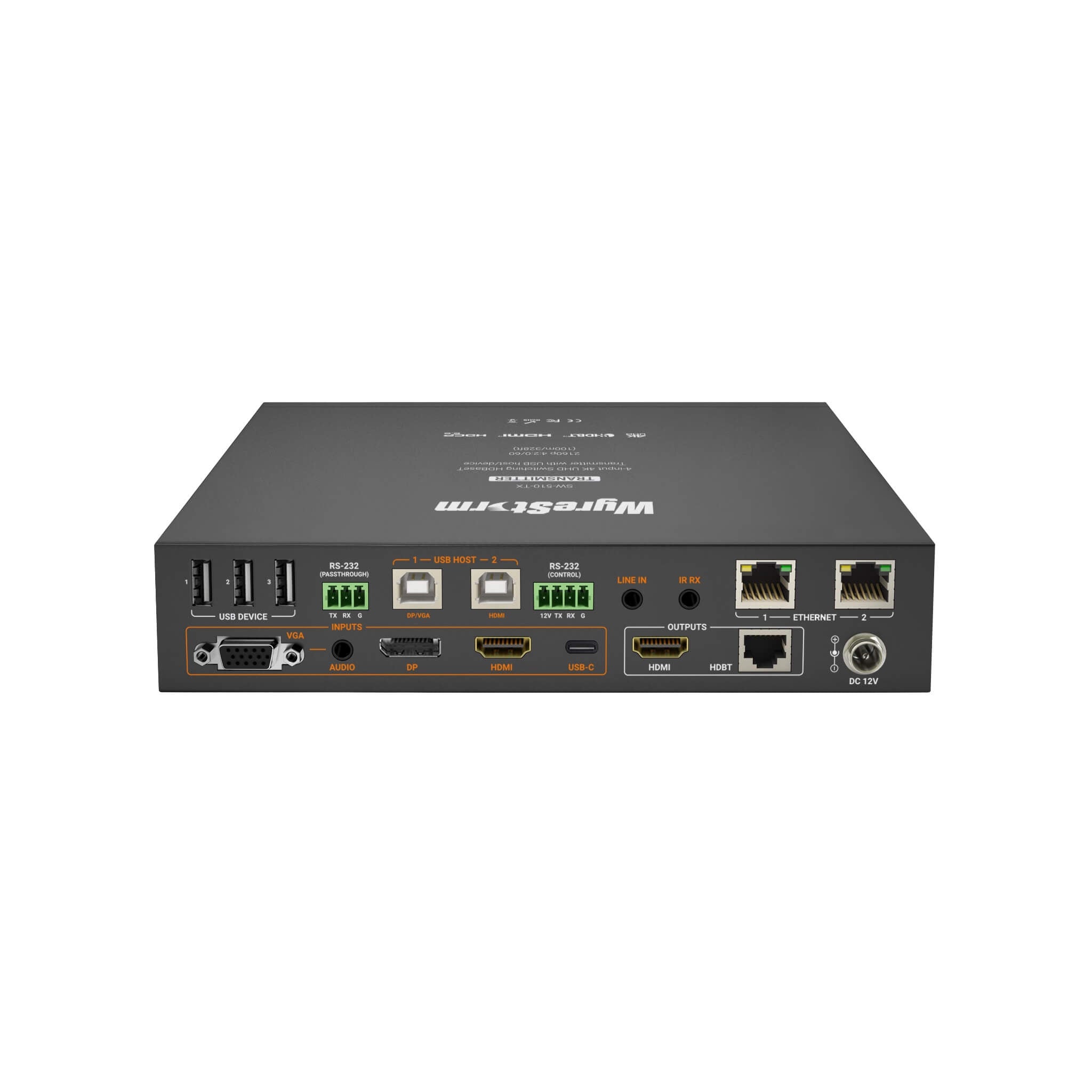 WyreStorm SW-510-TX - 4-Input 4K HDBaseT Switcher with USB, rear