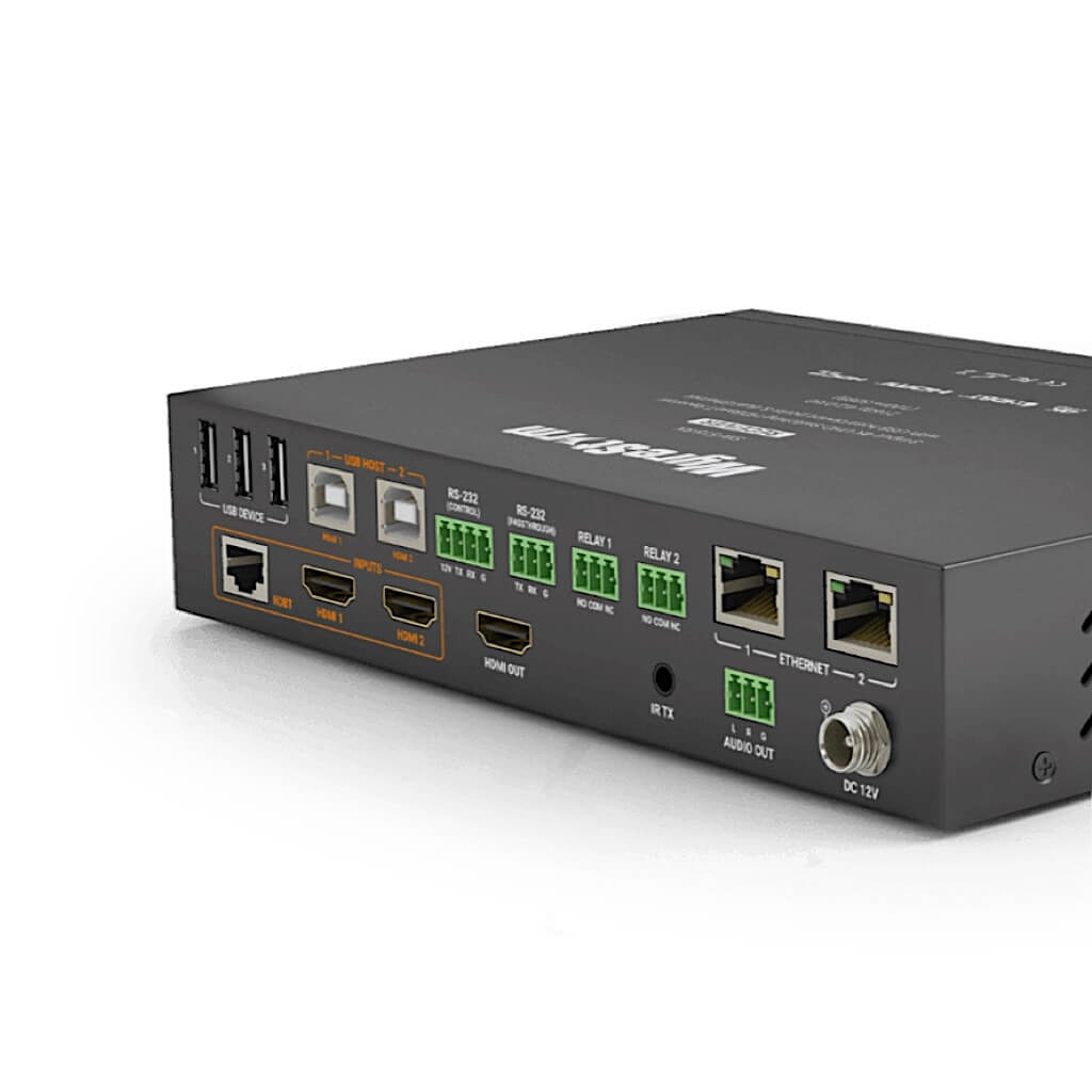 WyreStorm SW-515-RX - 4K HDBaseT Receiver with USB and Local Inputs, angle