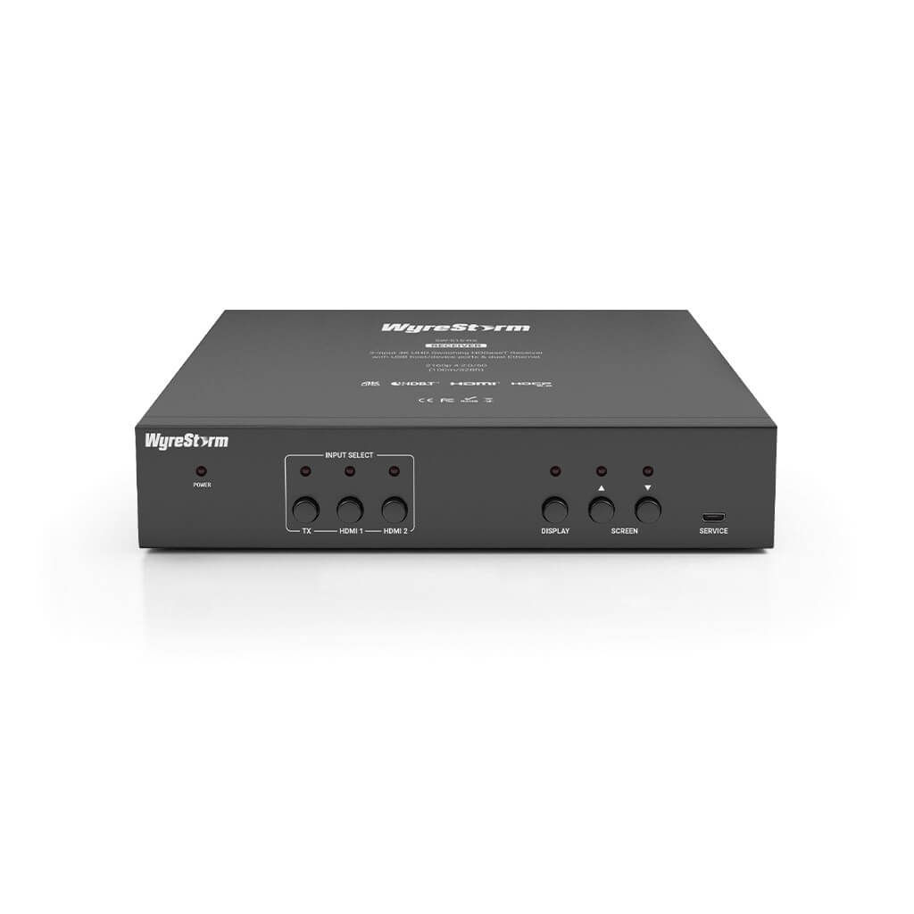 WyreStorm SW-515-RX - 4K HDBaseT Receiver with USB and Local Inputs, front